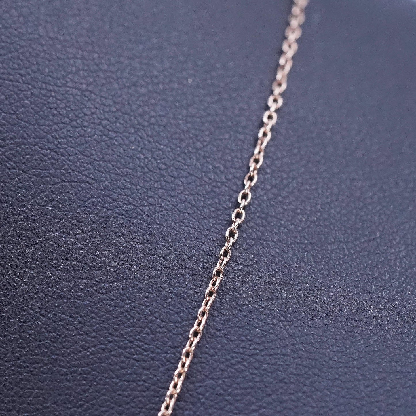 20", vintage Sterling silver necklace, rose gold over 925 silver circle chain