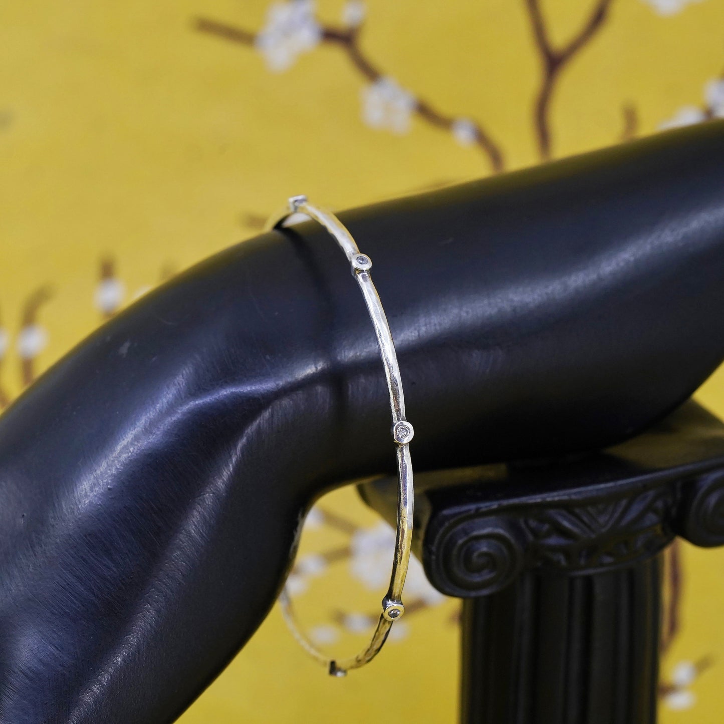 8.5", SILPADA Star Spangled Bangle Sterling Silver 925 Cubic Zirconia CZ B2701