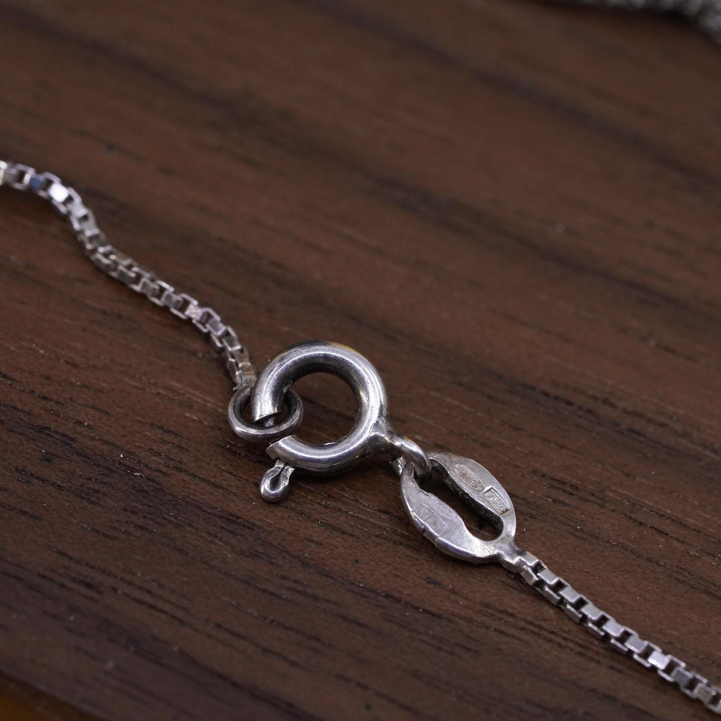 18”, vintage Addy Ronen Israel Sterling Silver Necklace, box chain onyx pendant