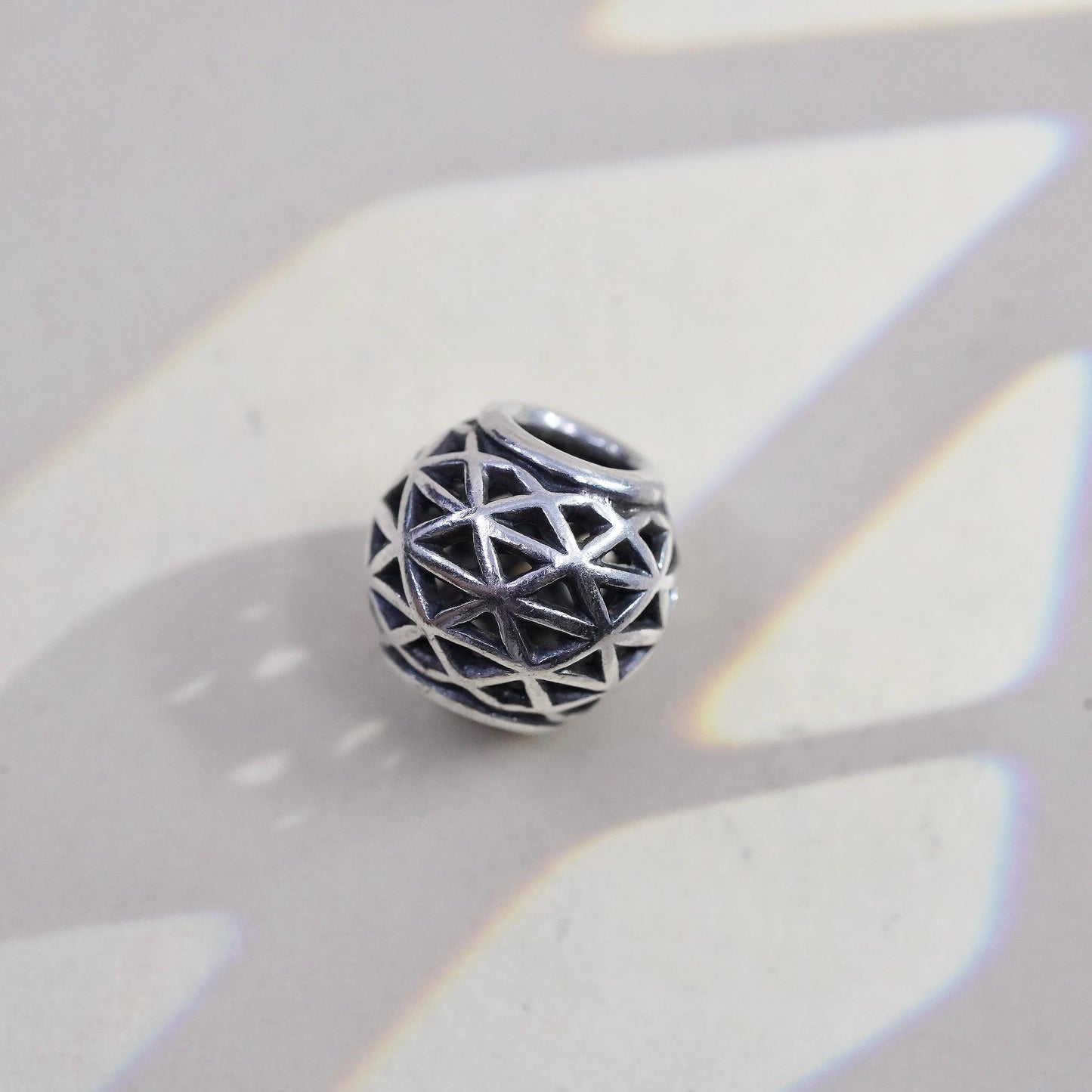 Vintage ALE Pandora sterling silver charm, 925 artisan filigree bead