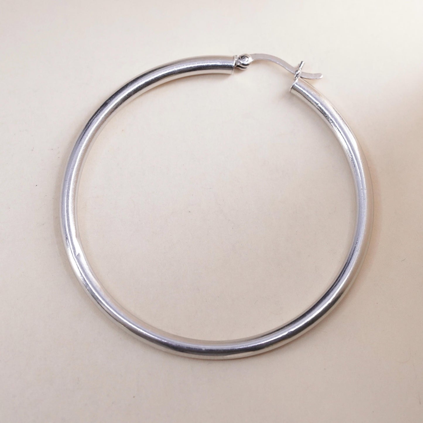 1.75", Vintage sterling silver loop single earring, thin hoop