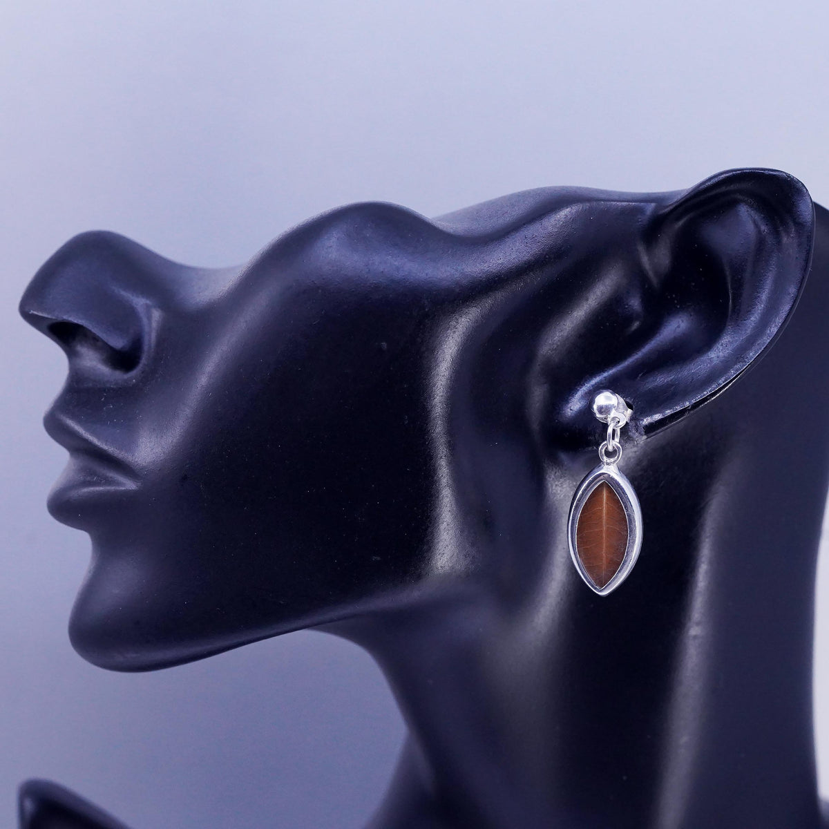 Vintage Sterling 925 silver handmade yellow leaf resin earrings