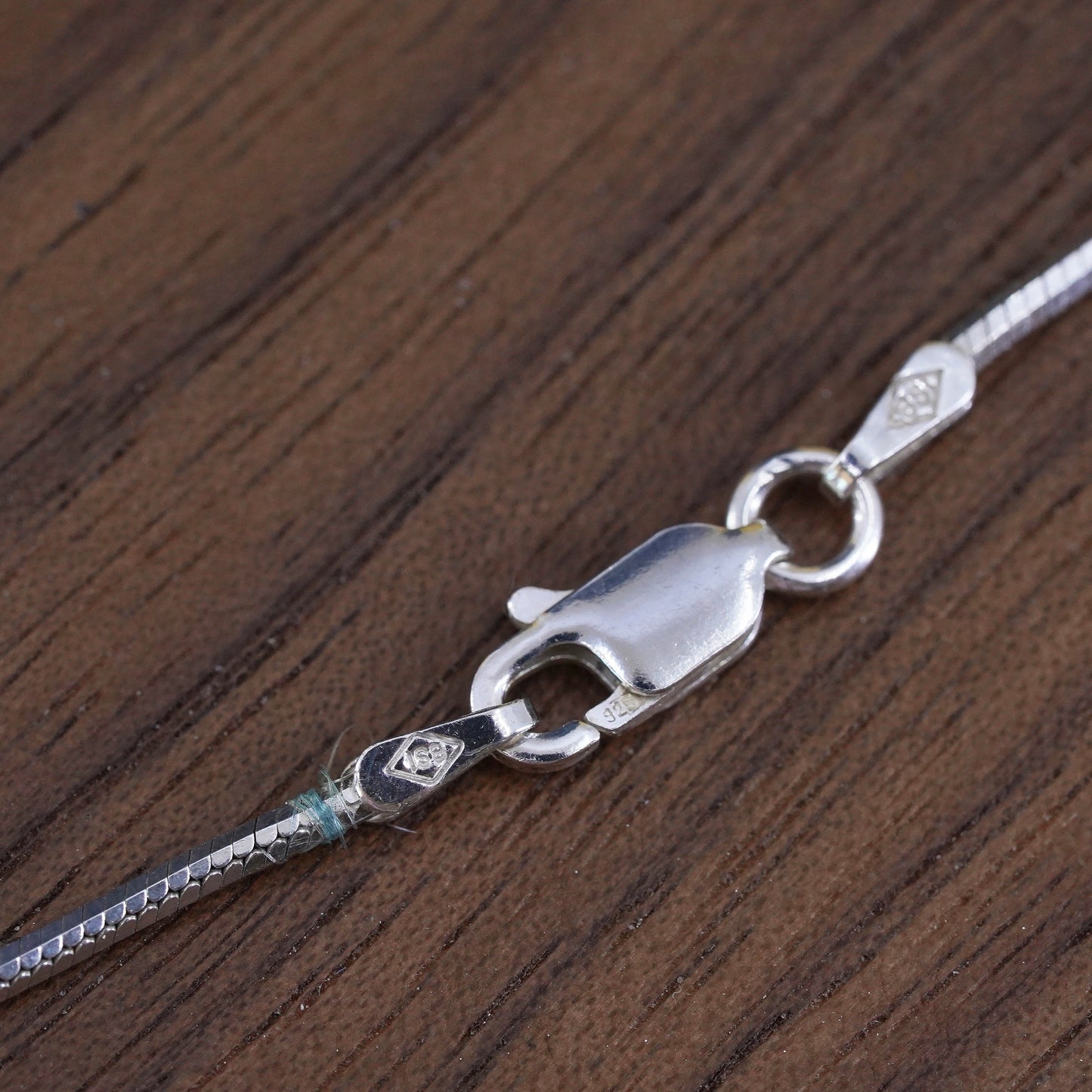 20" 1mm, vintage Italy Sterling silver snake chain, Italy 925 necklace