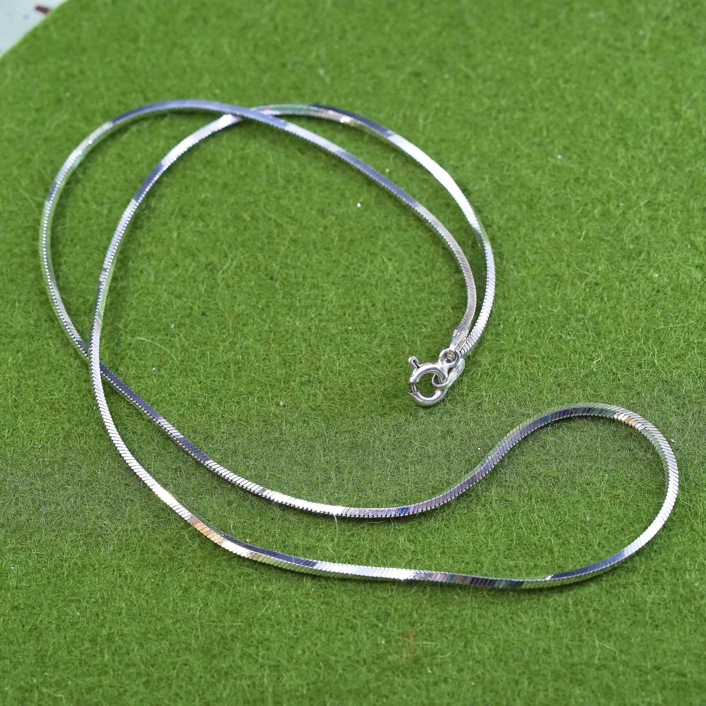 18", 2mm, Vintage sterling silver square snake chain, Italy 925 chain
