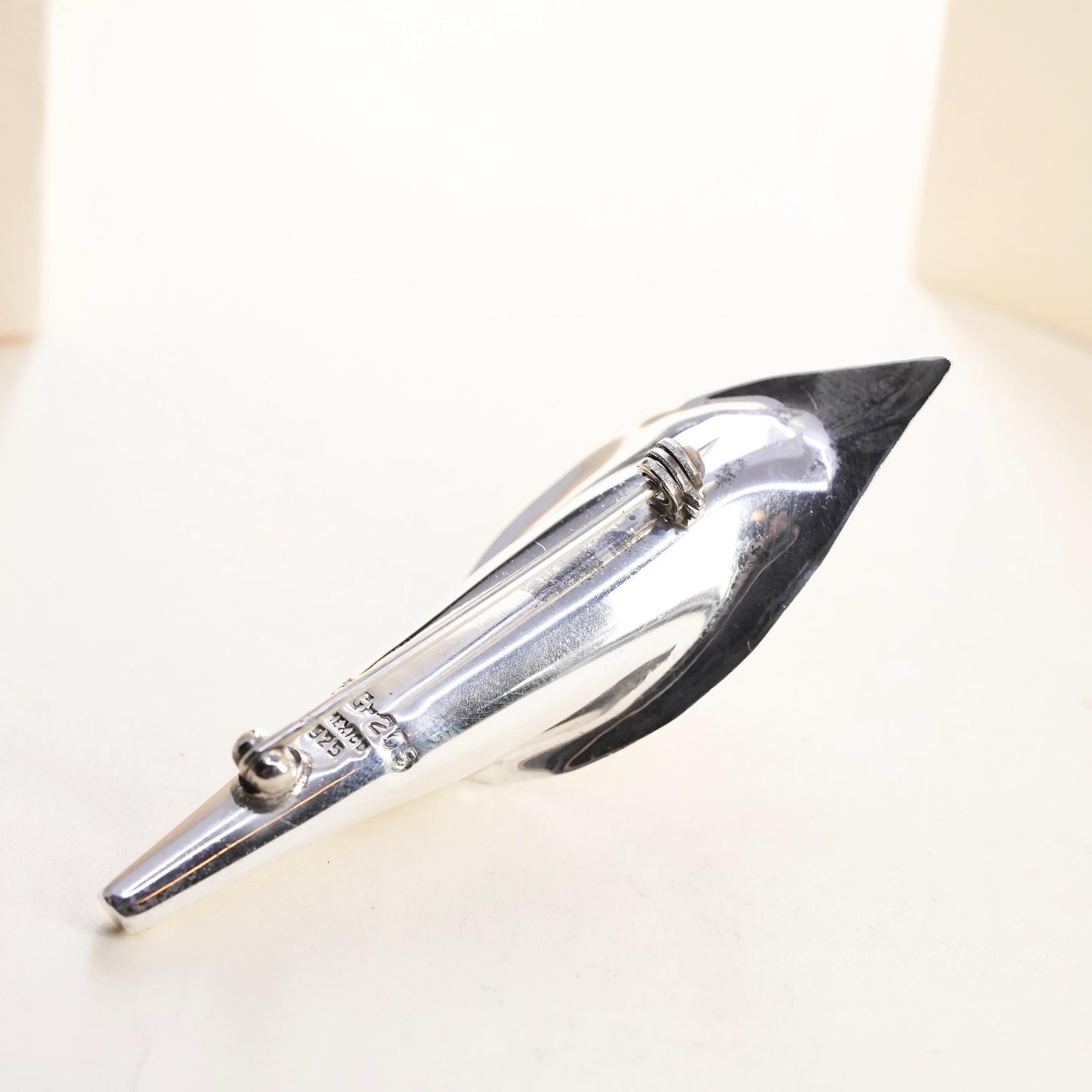 Mexico two tone Sterling 925 Silver Calla Lily Brooch Floral Pin Taxco Flower