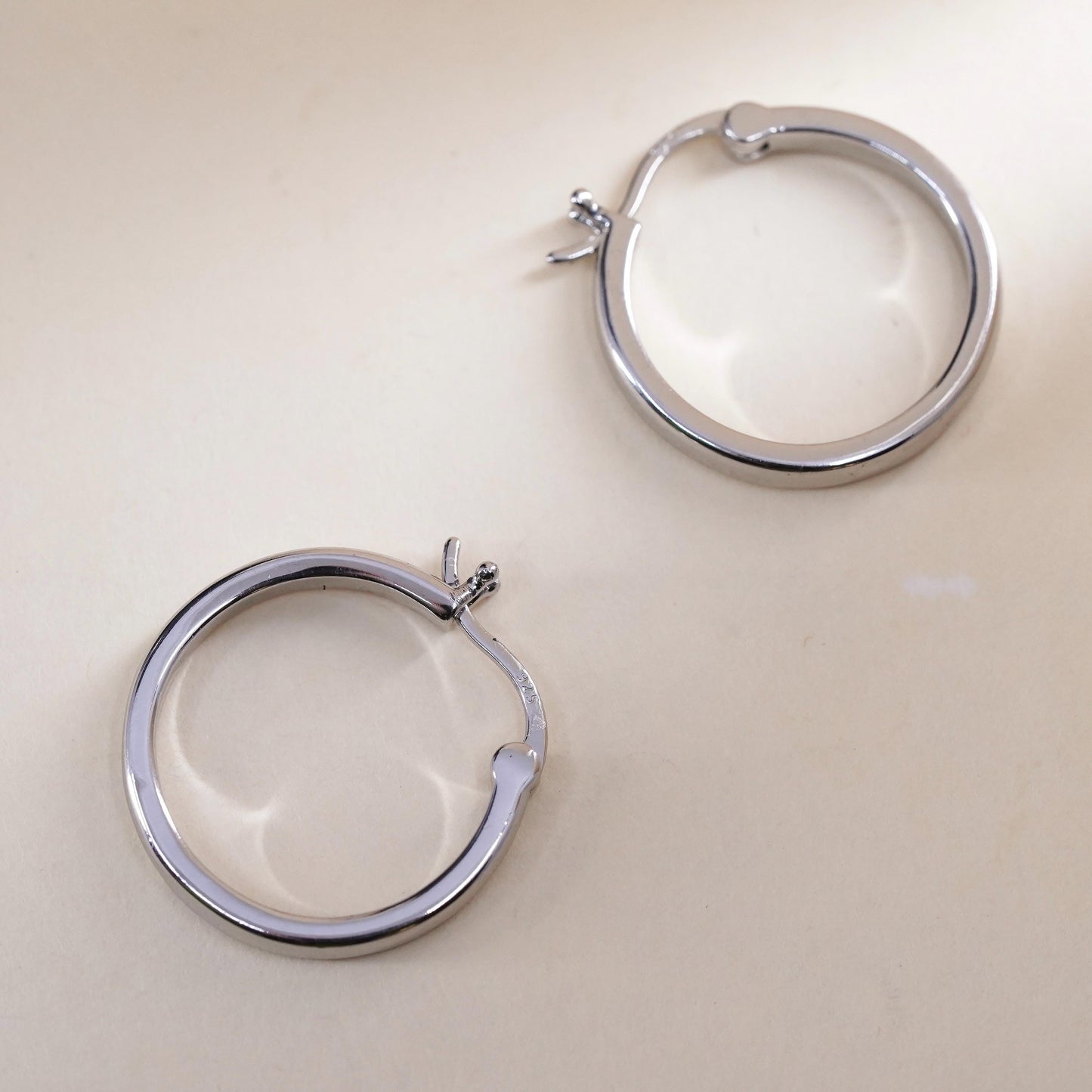 0.75", sterling silver loop earrings, fashion minimalist, fine 925 silver hoops