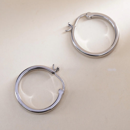 0.75", sterling silver loop earrings, fashion minimalist, fine 925 silver hoops