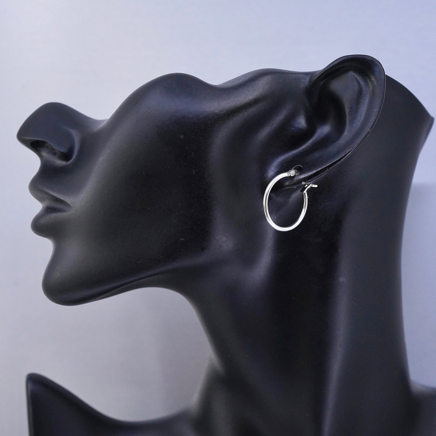 0.75”, vintage Sterling silver handmade earrings, 925 hoops