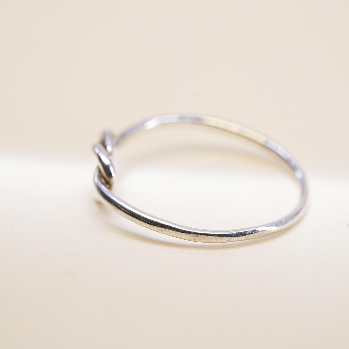 Size 8, Vintage sterling silver friendship ring, 925 handmade knotted band