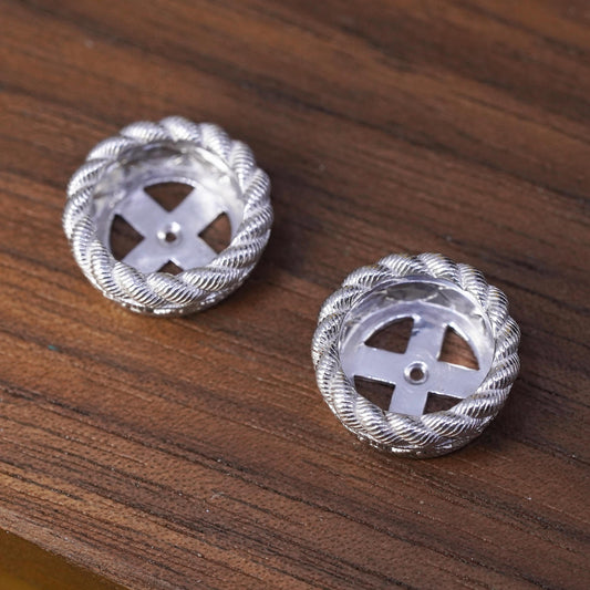 Judith Ripka Sterling silver handmade earrings, 925 cable earring jackets