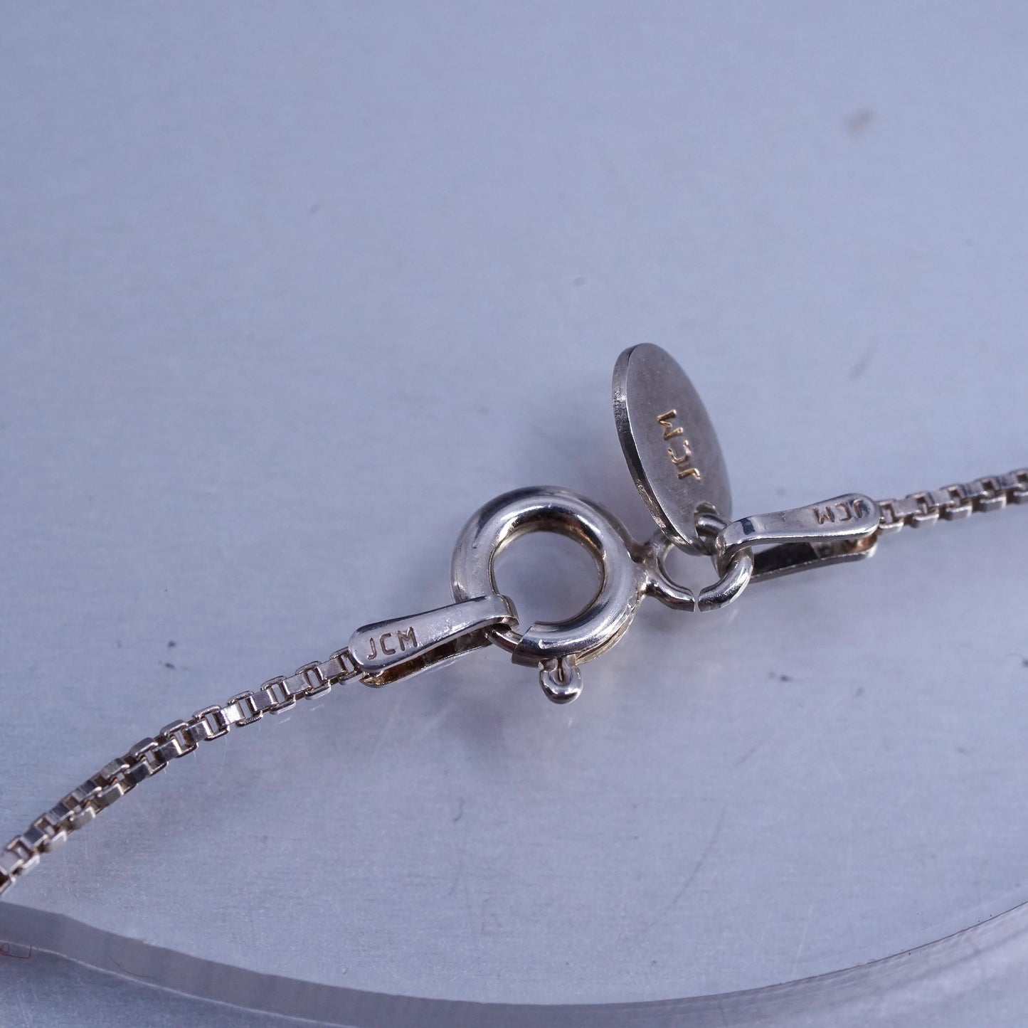 18" 1mm, vintage Italian 925 silver box chain necklace