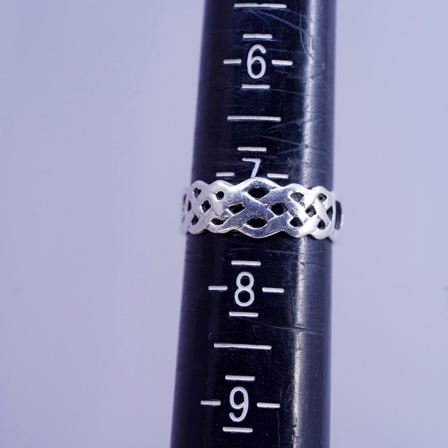 Size 7, vintage Sterling silver handmade ring, 925 Filigree band