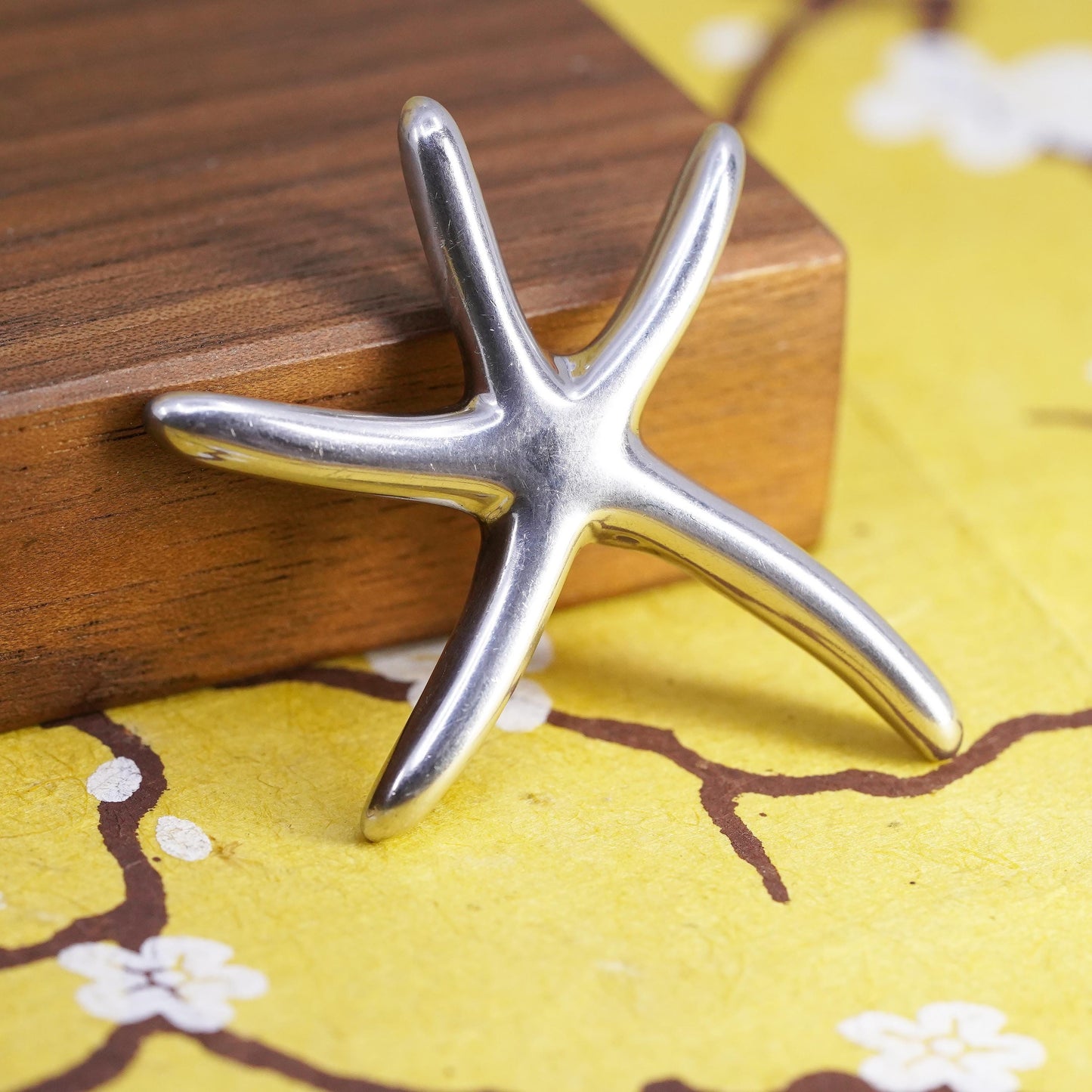 Vintage sterling silver handmade pendant, 925 star, starfish, unique