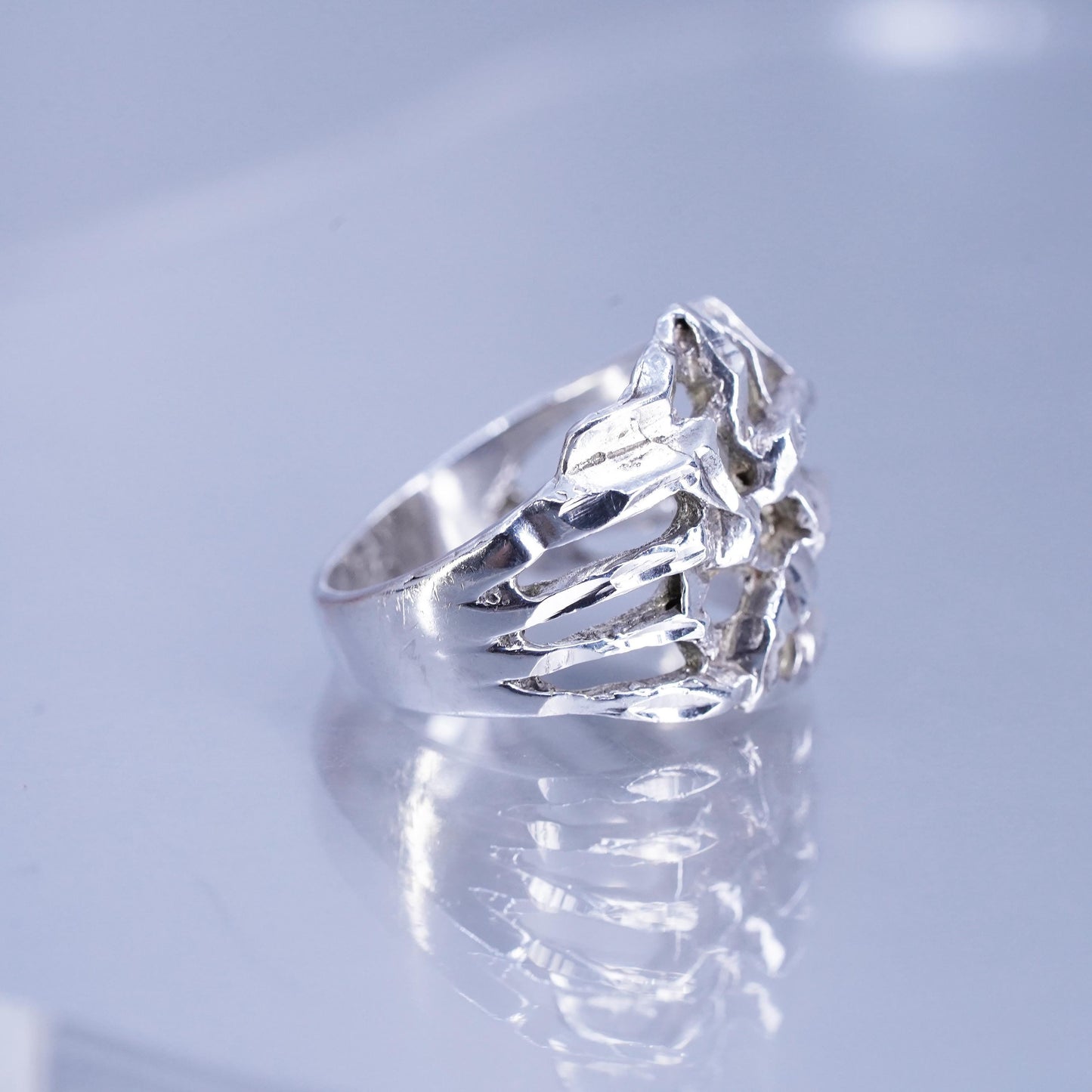 Size 7.25, vintage Sterling 925 silver handmade snake ring