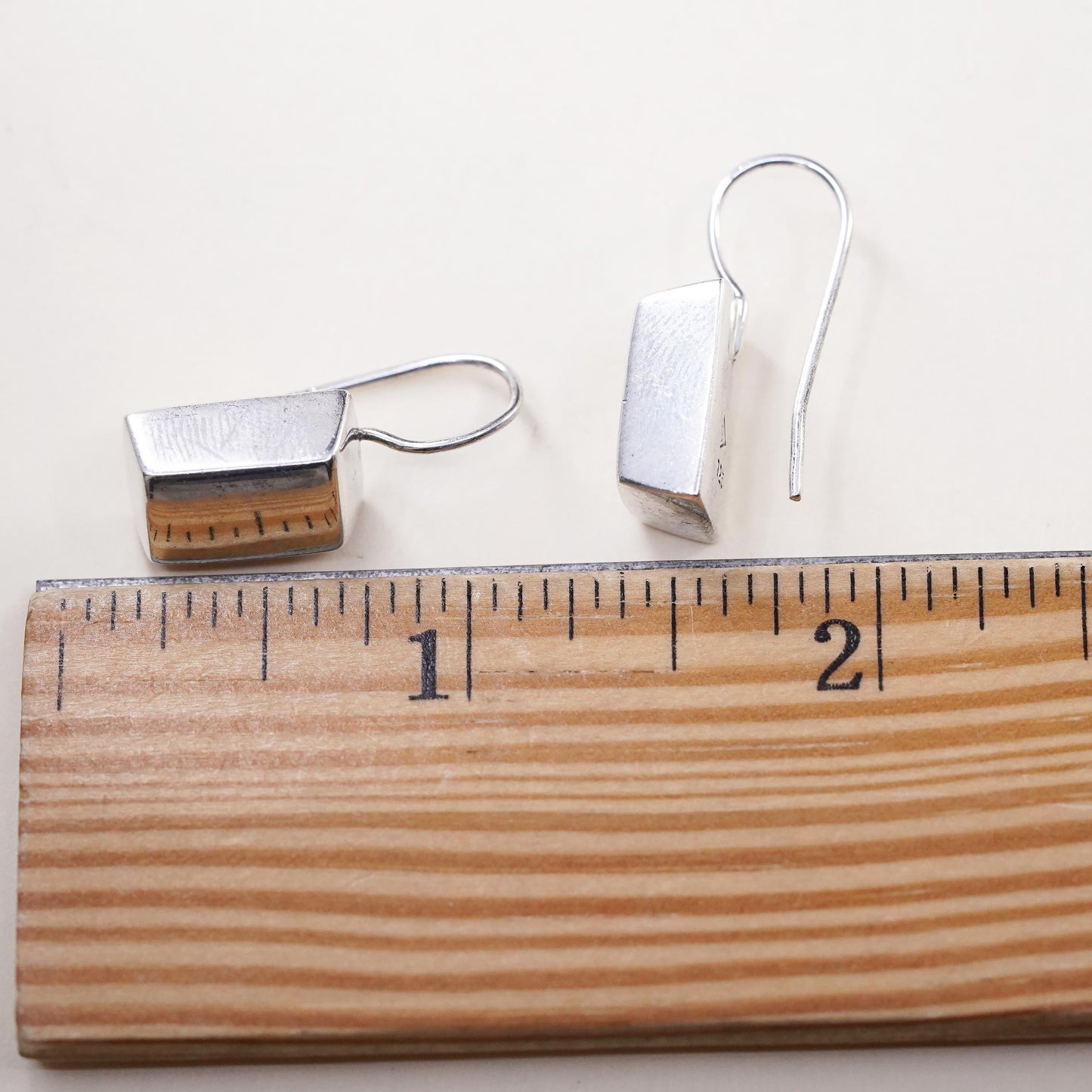 Vintage silpada Sterling 925 silver handmade rectangular earrings