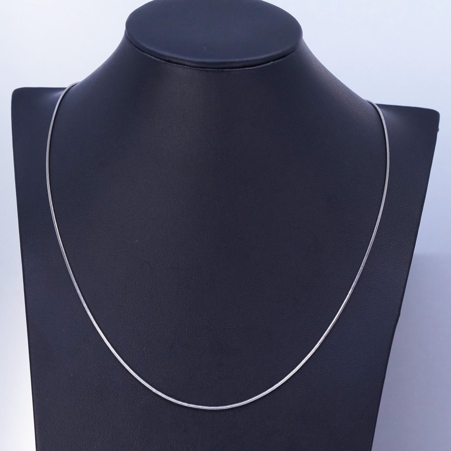 20” 1mm, vintage Italy Sterling 925 silver snake chain necklace