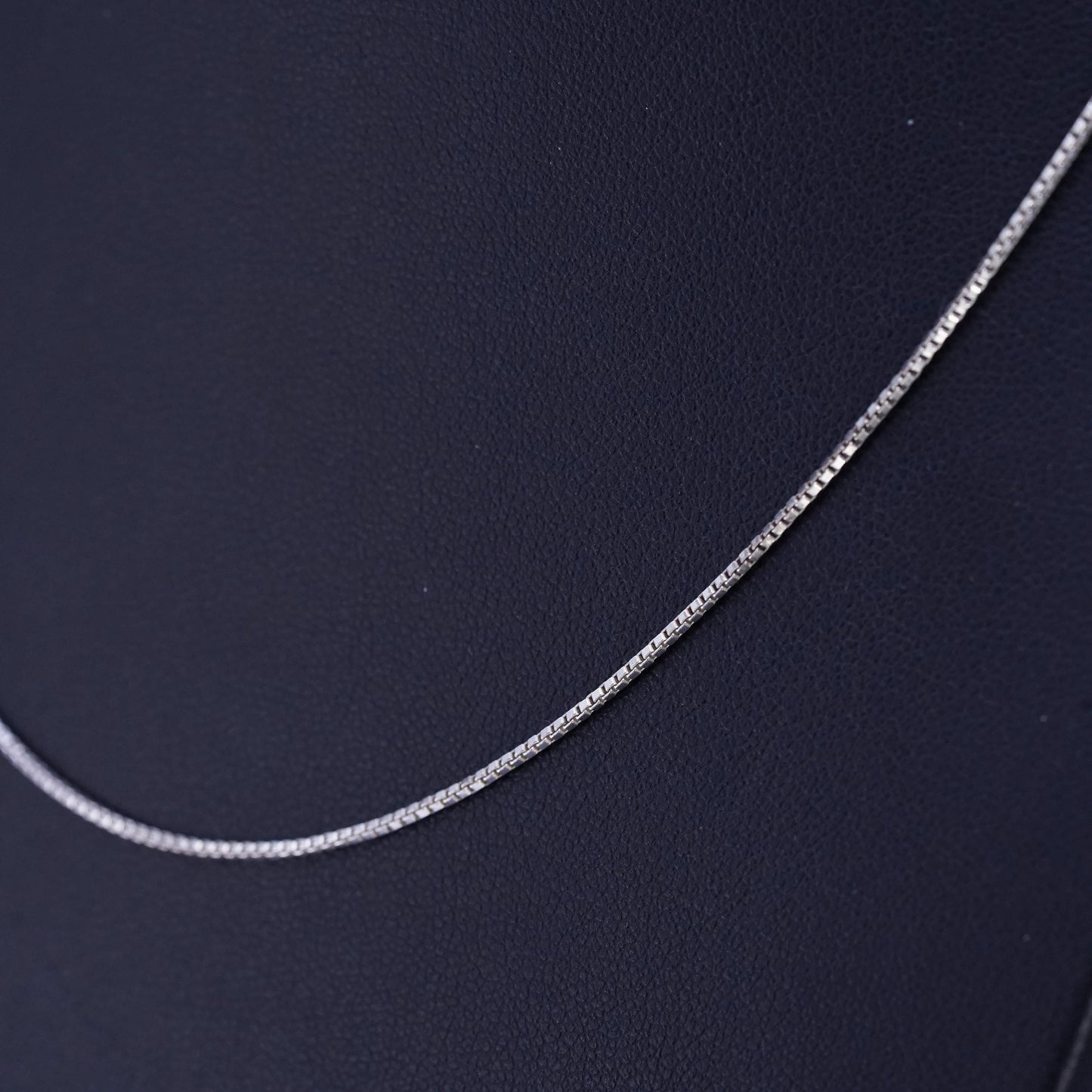 18" 1mm, vintage Italian 925 silver box chain necklace