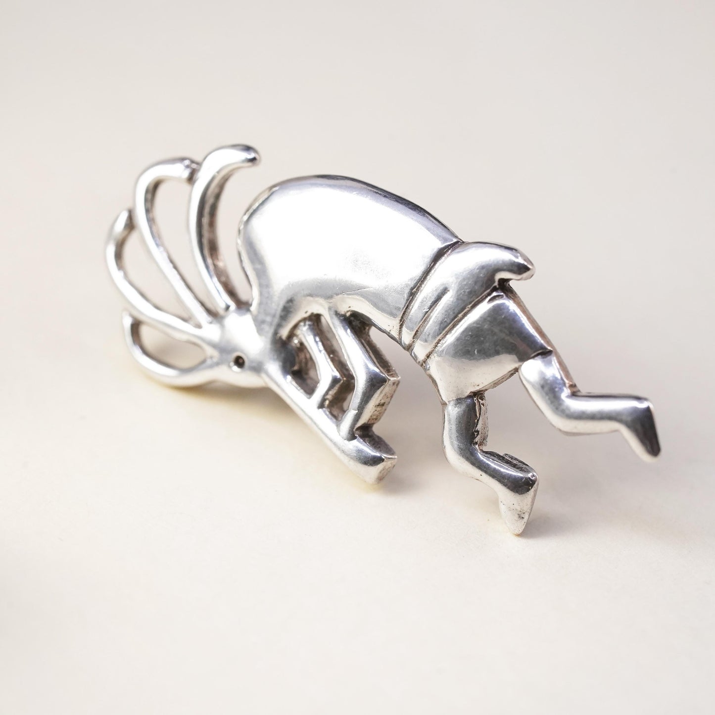 Vintage Native American single earring. Sterling 925 silver kokopelli stud