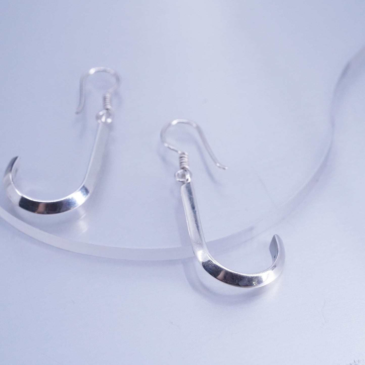 Vintage Mexican Sterling 925 silver handmade letter J earrings