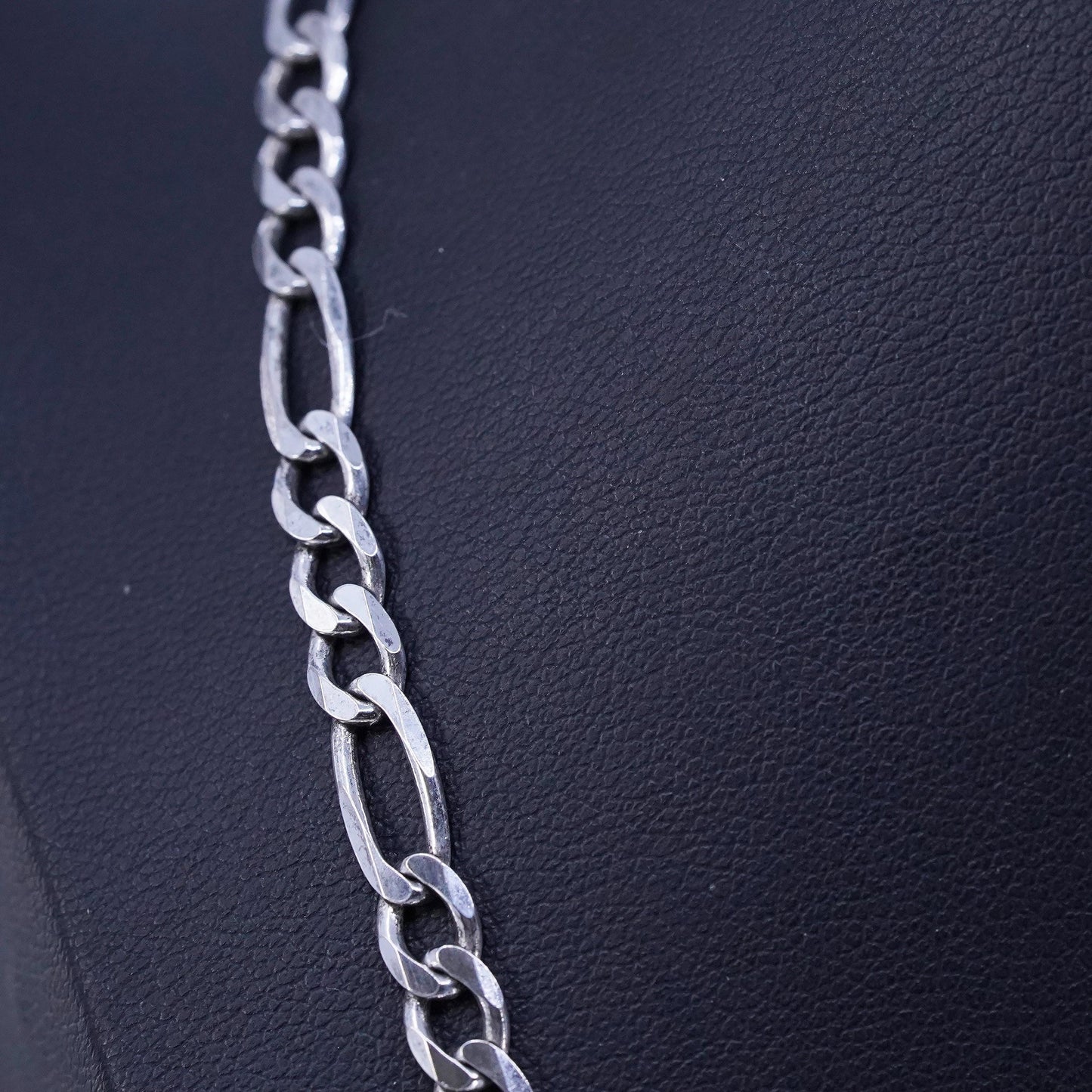 20” 5mm, vintage Italian Sterling 925 silver figaro chain necklace