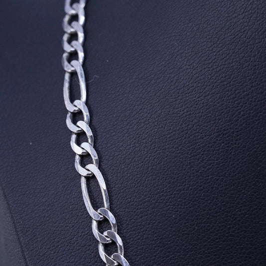 20” 5mm, vintage Italian Sterling 925 silver figaro chain necklace