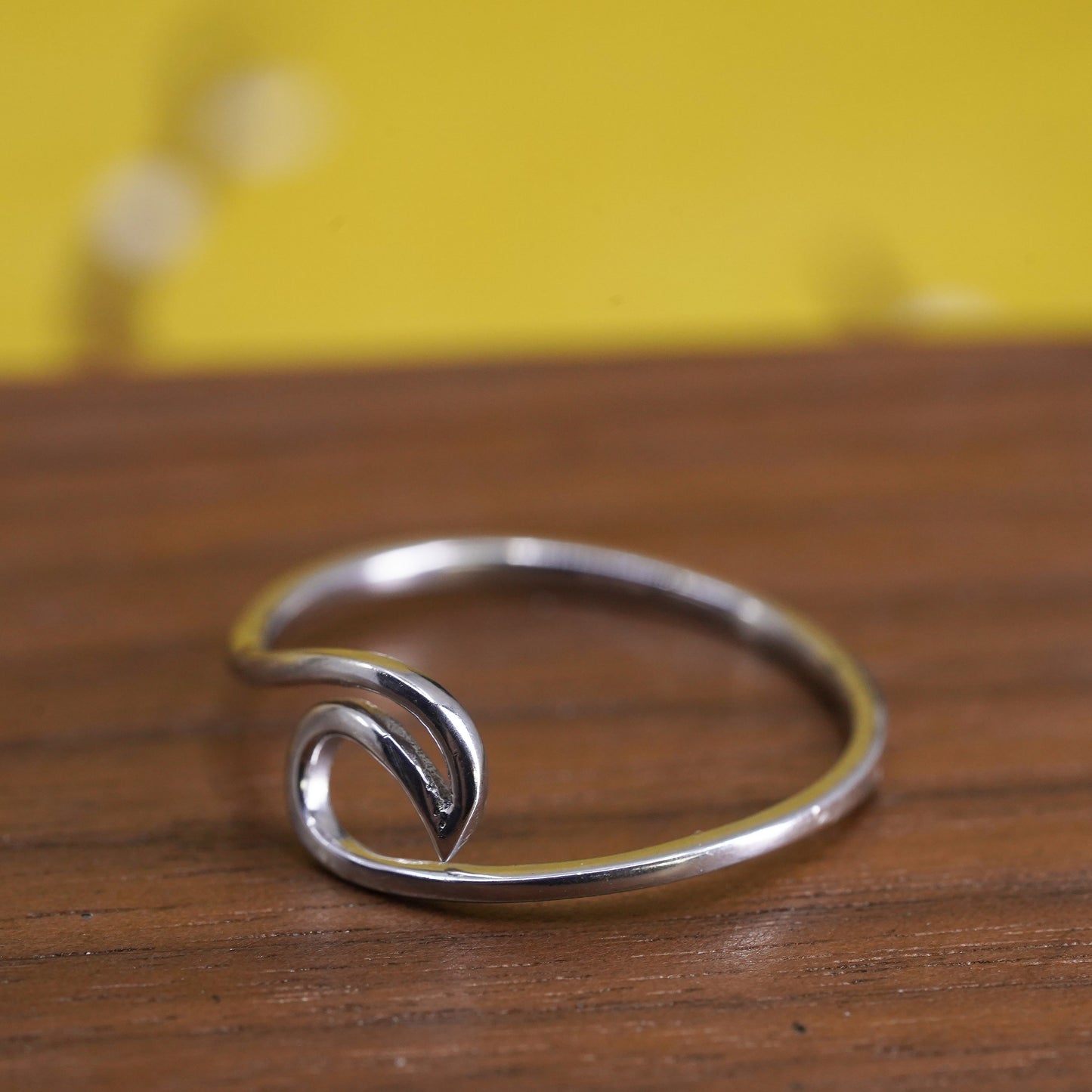 Size 11.5, vintage Sterling silver handmade ring, Modern 925 wavy band