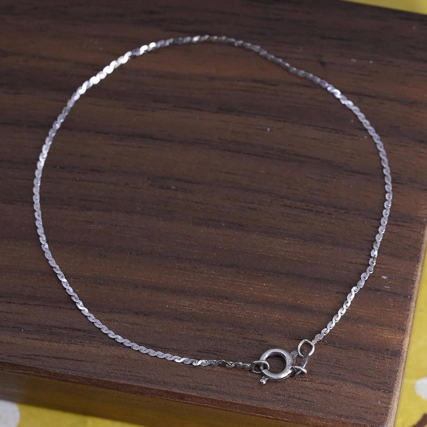 7", Vintage Sterling silver handmade twisted s link bracelet chain