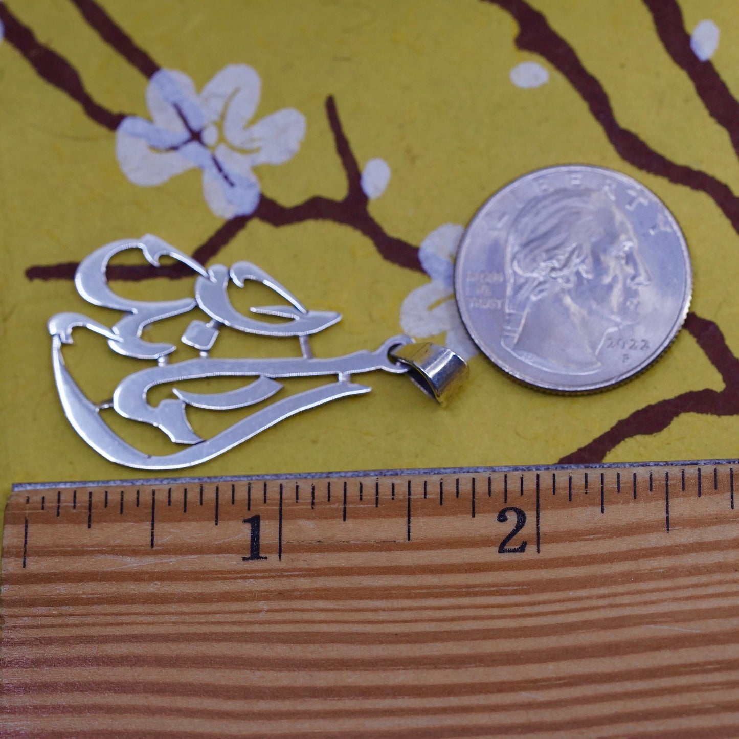 Vintage Sterling Silver Arabic “Ali” Calligraphy Pendant | Islamic Jewelry