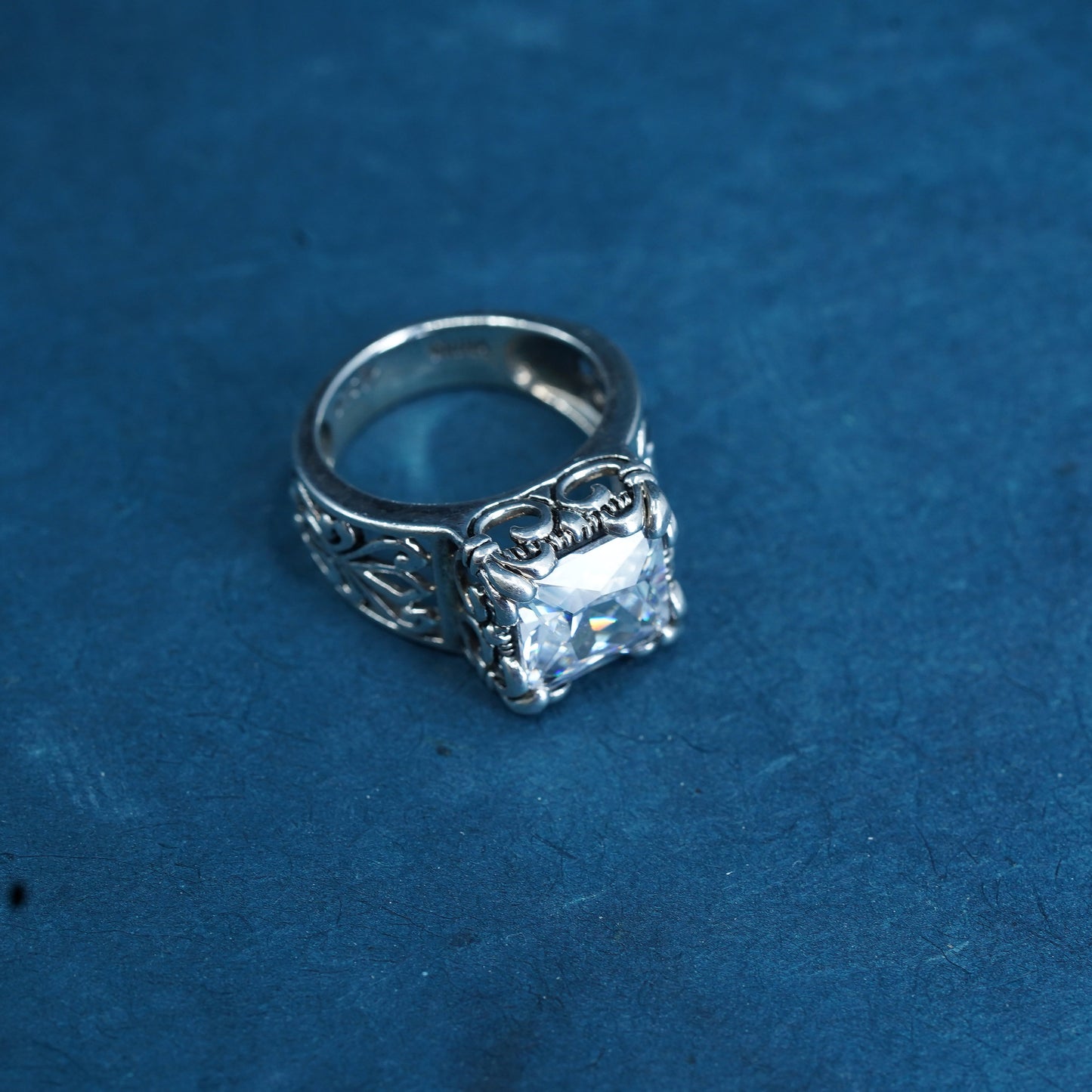 sz 7, Silpada Sterling 925 Silver Uptown Cubic Zirconia Filigree Ring R0981 CZ