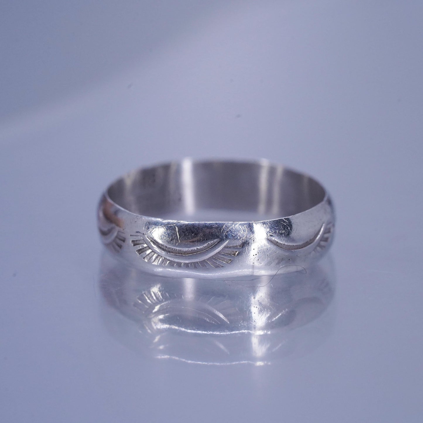 Size 6.5, southwestern Sterling 925 silver ring, woven braided textured band