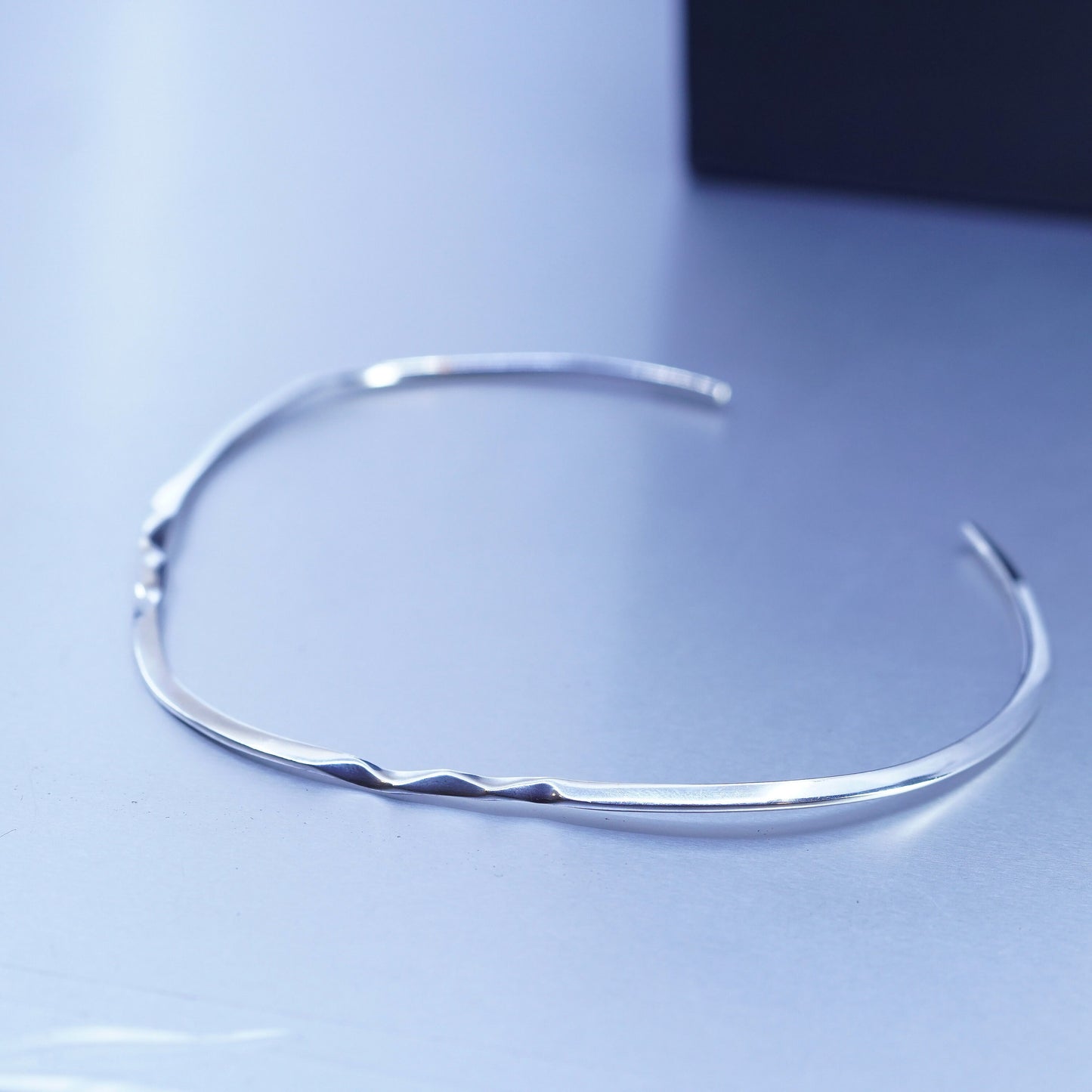 12”, vintage Sterling 925 silver handmade choker collar necklace