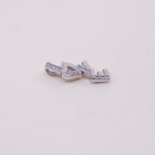 VTG Sterling 925 silver handmade word love pendant With Cz, stamped 925