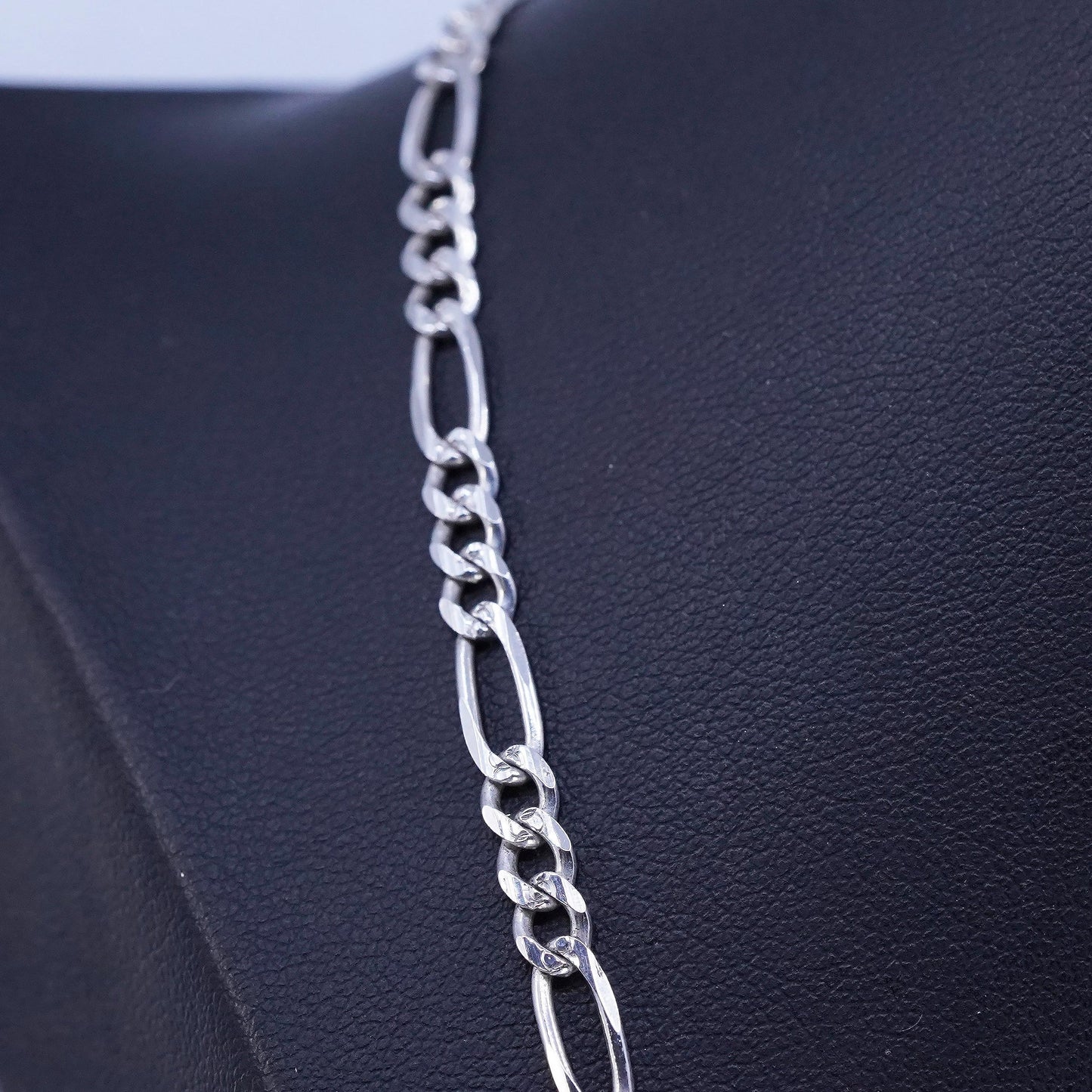 20” 4mm, vintage Mexican Sterling 925 silver figaro chain necklace