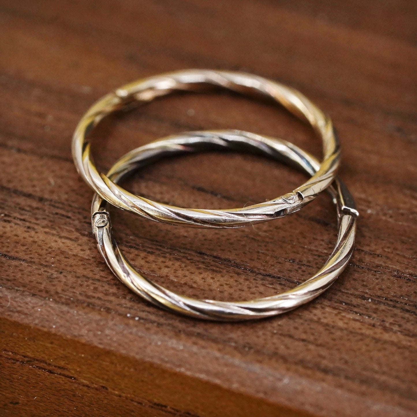 0.5”, Vintage vermeil yellow gold over Sterling 925 silver earrings, 925 hoops