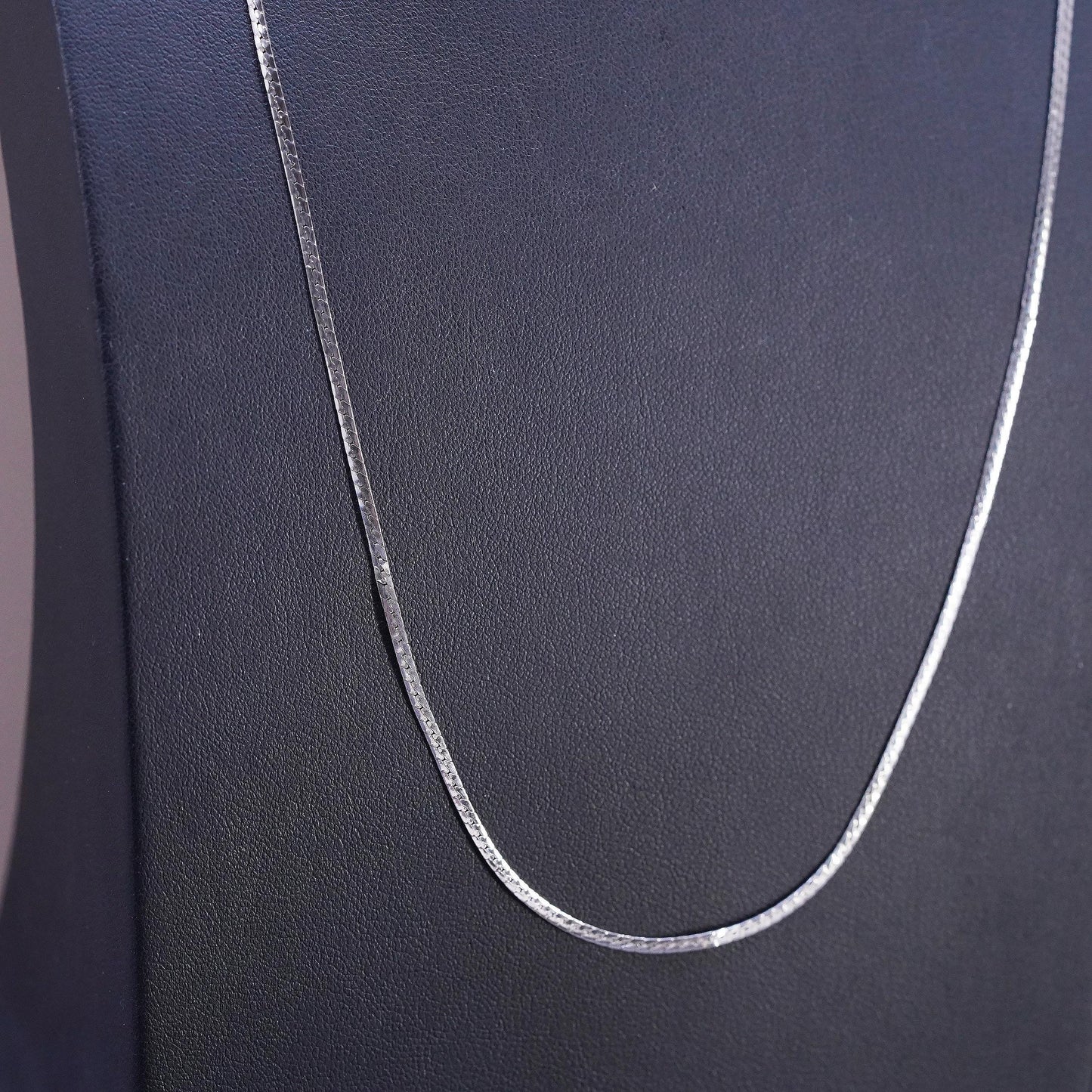 24" 1.6mm, vintage Sterling silver handmade necklace, 925 curb chain