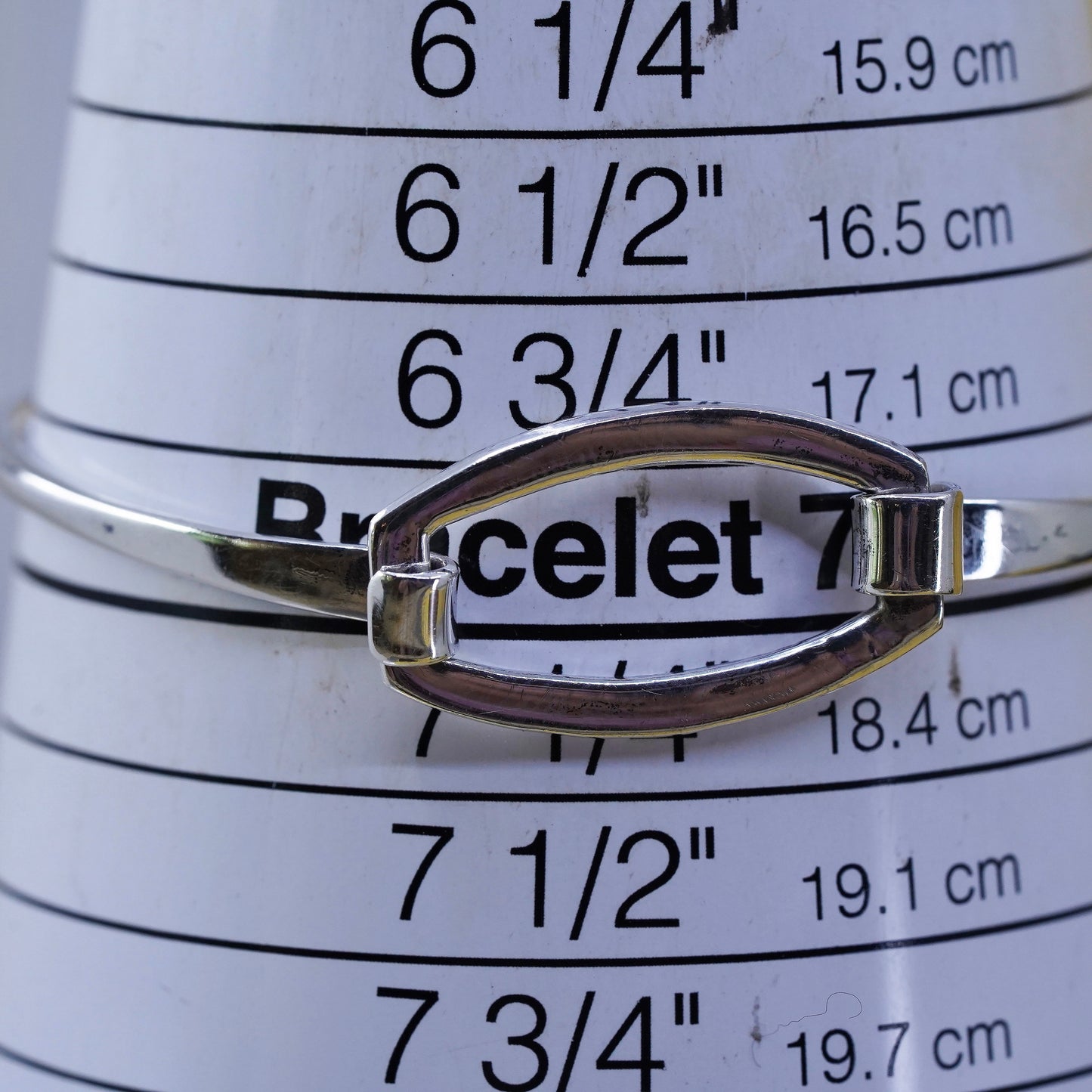 7”, vintage Sterling 925 Silver handmade Bangle, 925 hinged bangle