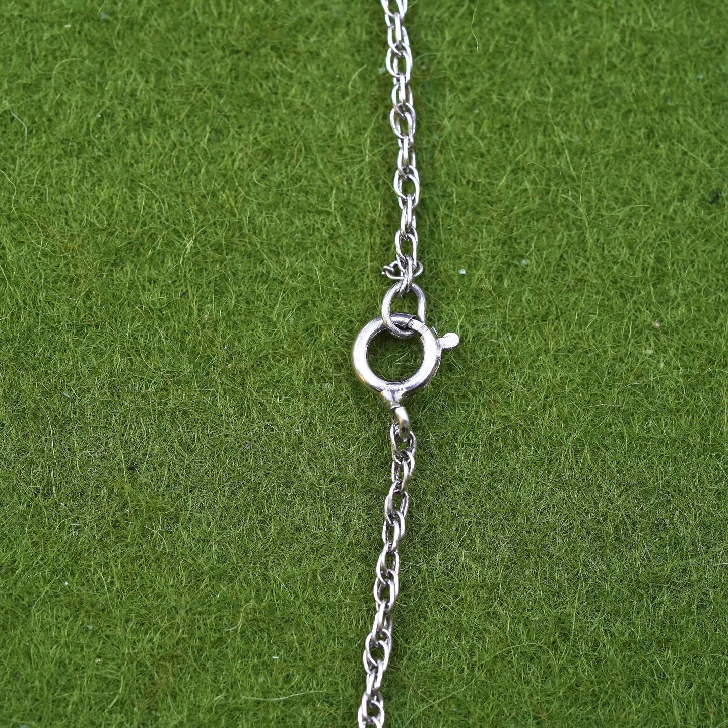 16”, 1mm, vintage Sterling silver necklace, 925 Singapore rope chain