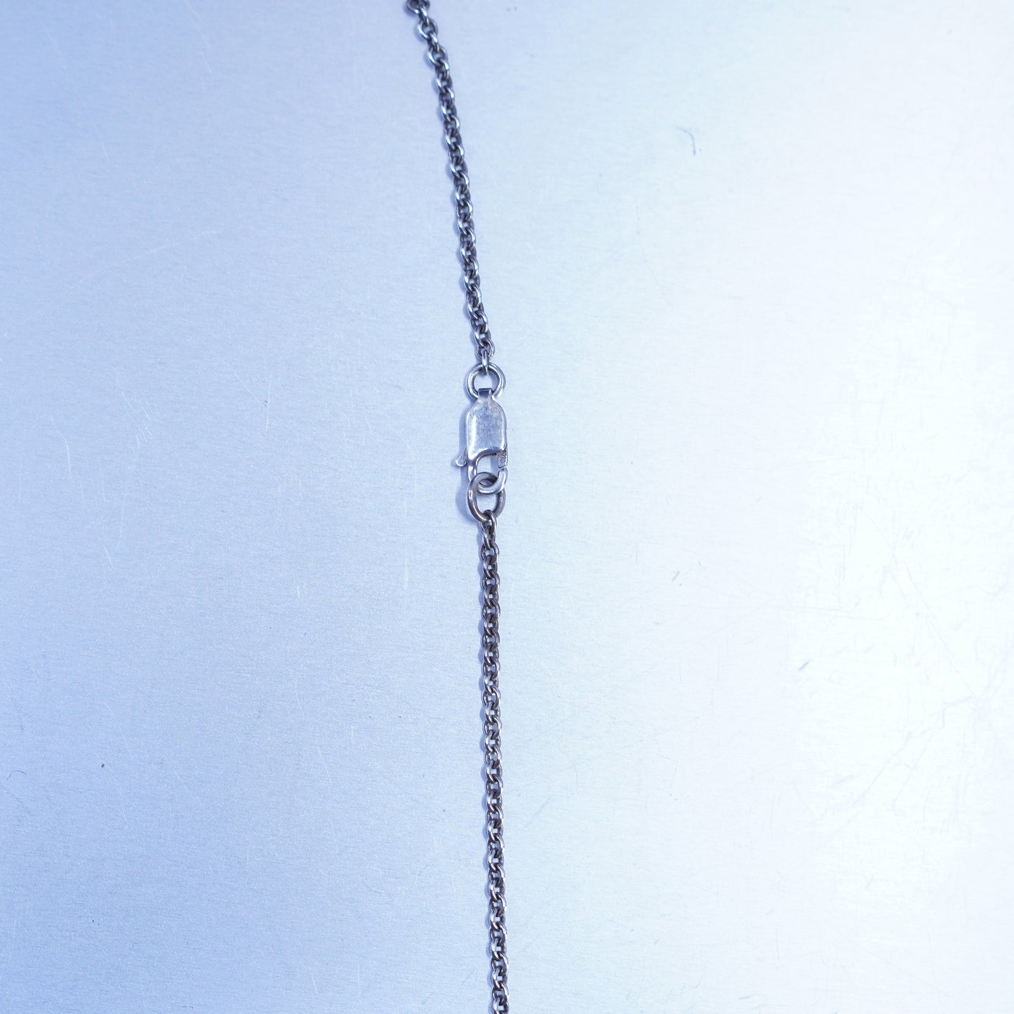 16” southwestern Sterling 925 silver circle chain necklace with bear pendant