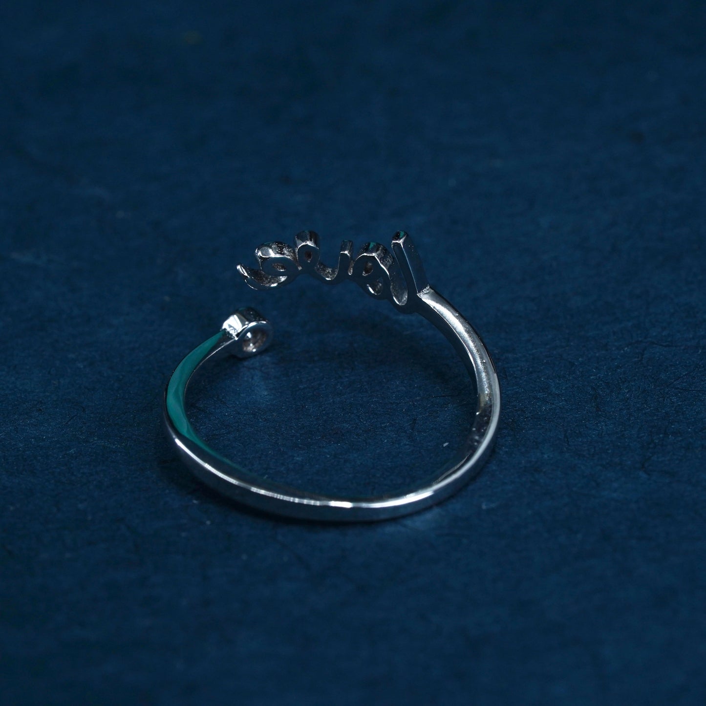Size 6, vintage Sterling silver handmade ring, 925 band with “love” and cz