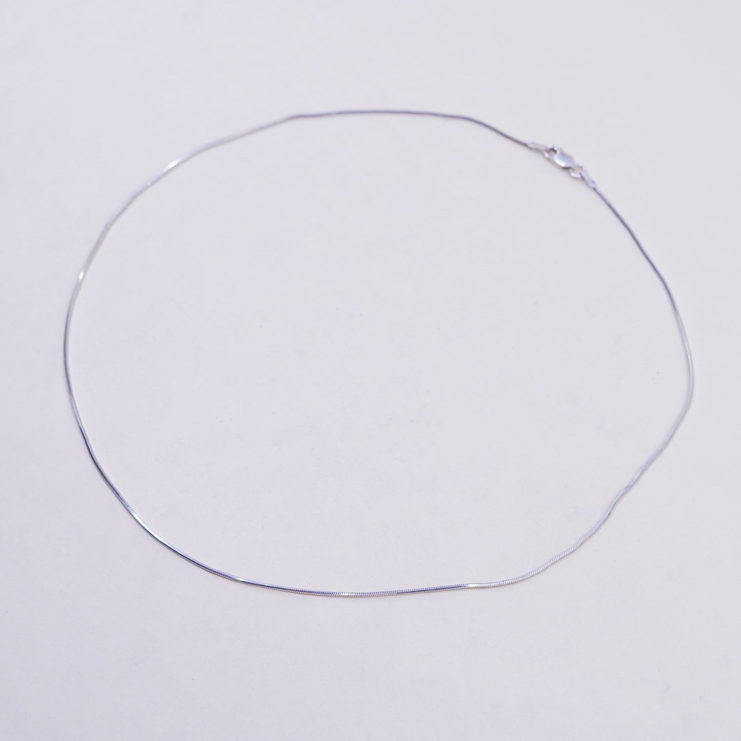 18”, 1mm, Vintage sterling silver square snake chain, Italy 925 necklace