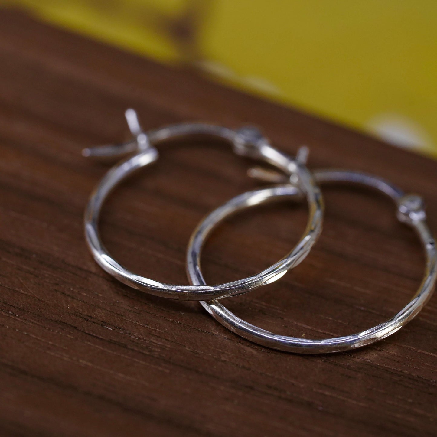 0.75”, Vintage Sterling silver handmade earrings, 925 hoops