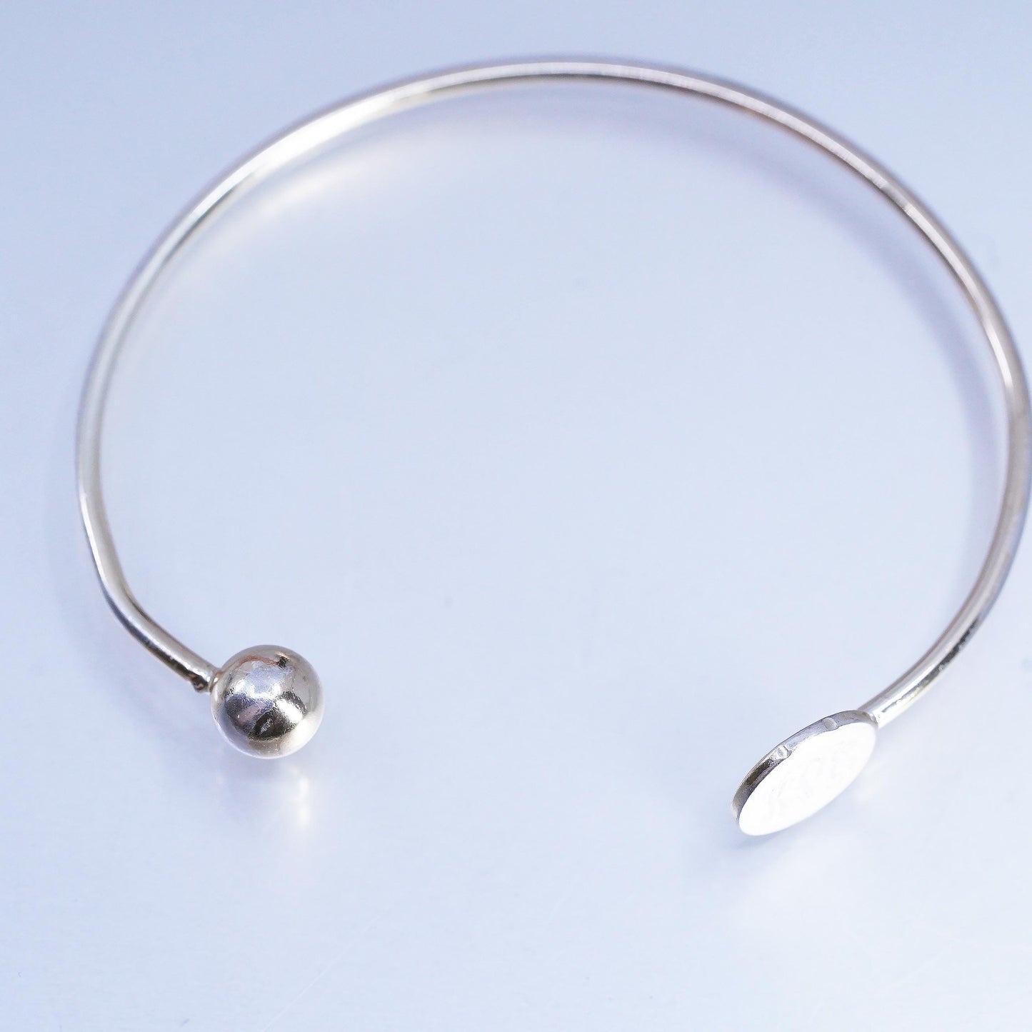 7", Vintage Sterling 925 silver handmade cuff bracelet, monogram initial "KEP"