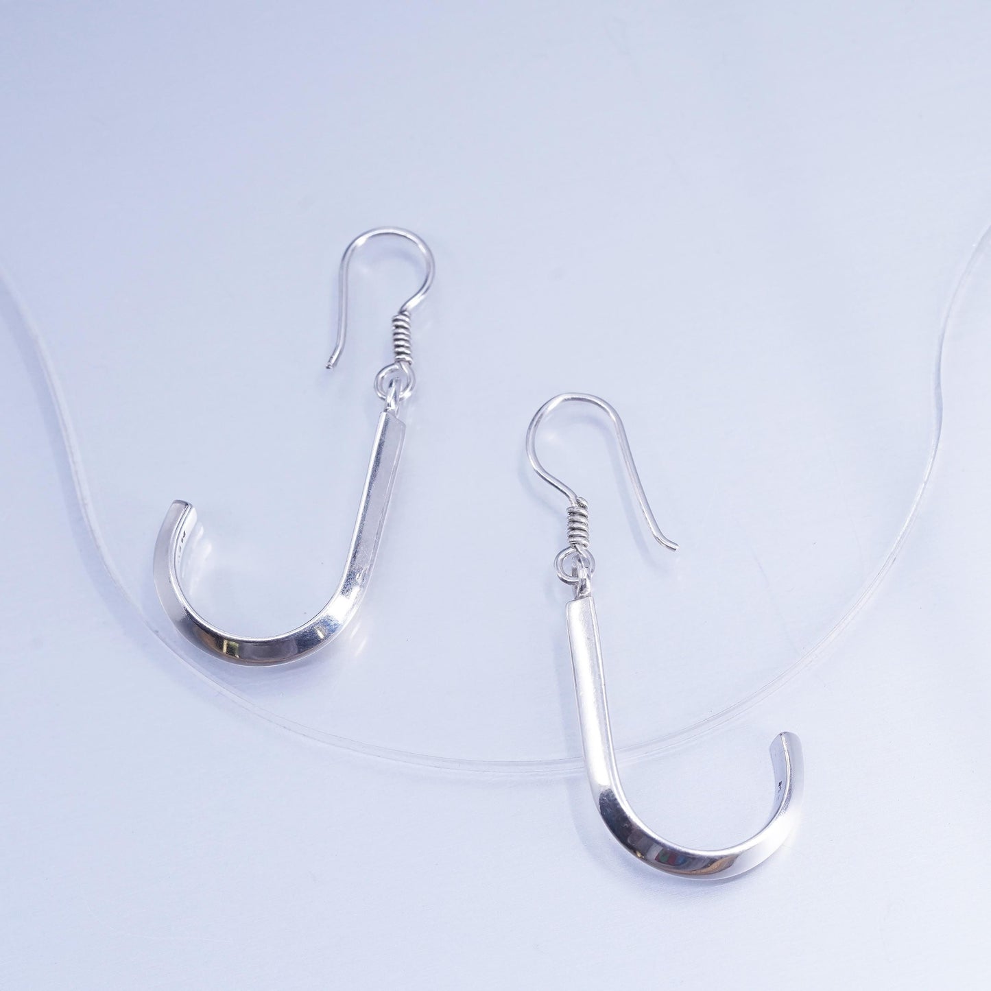 Vintage Mexican Sterling 925 silver handmade letter J earrings