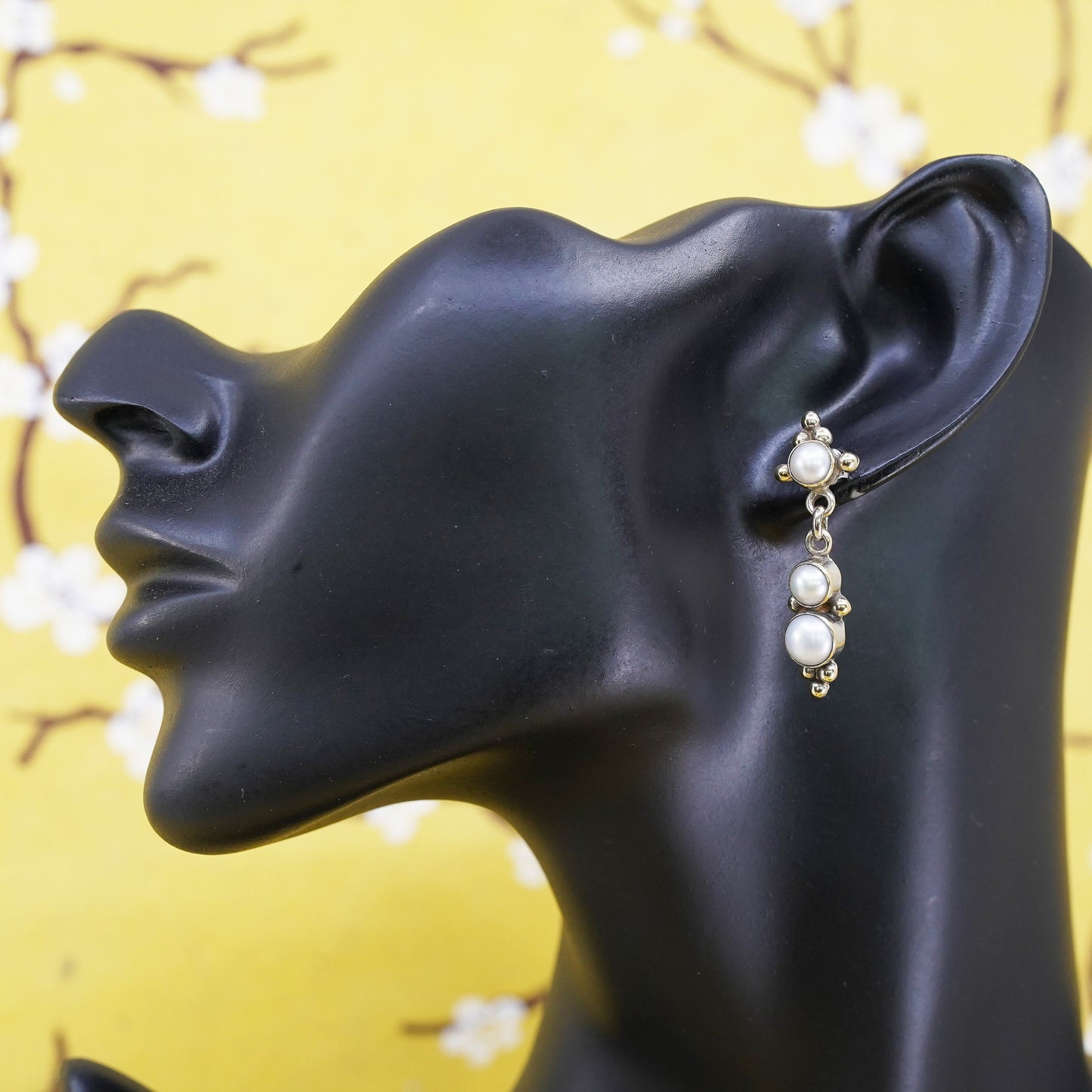 Janice Girardi JGD vermeil gold over Sterling 925 silver earrings with pearl