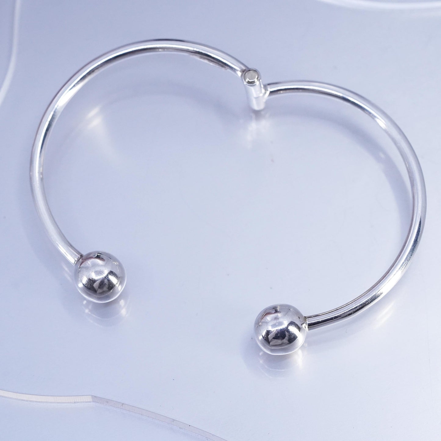 7”, Vintage Sterling 925 silver handmade bracelet, wrap bangle with ends