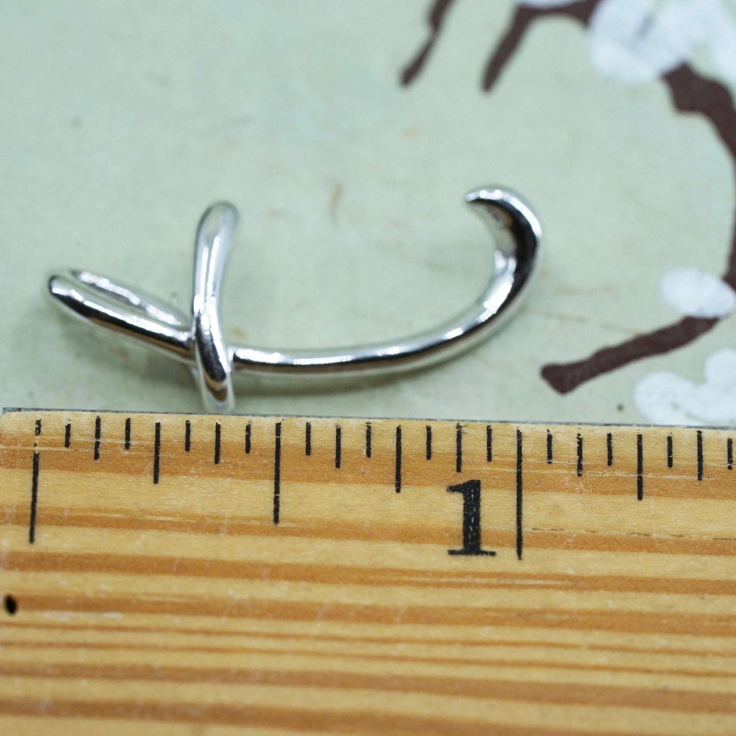 Vintage sterling silver handmade pendant, 925 letter “T” charm