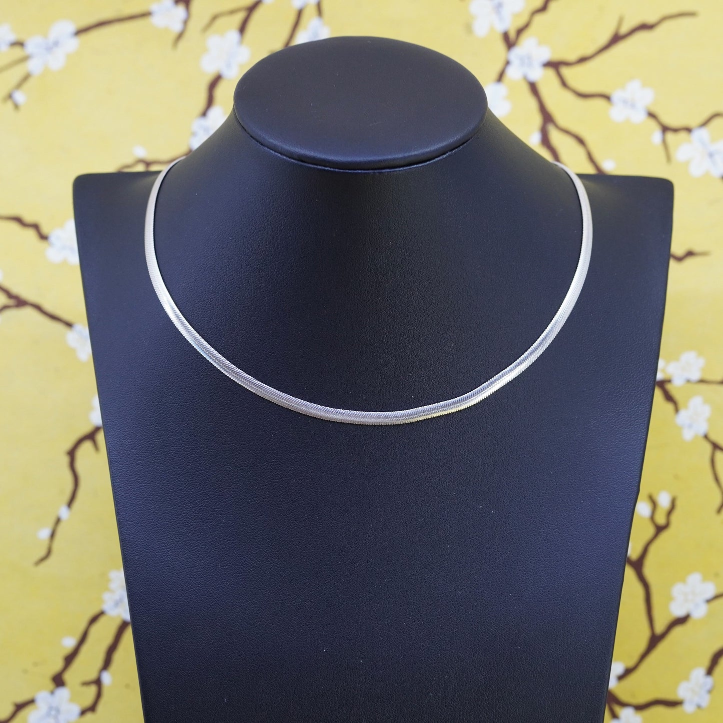 20”, 4mm, vintage Sterling silver flatten snake chain, 925 necklace