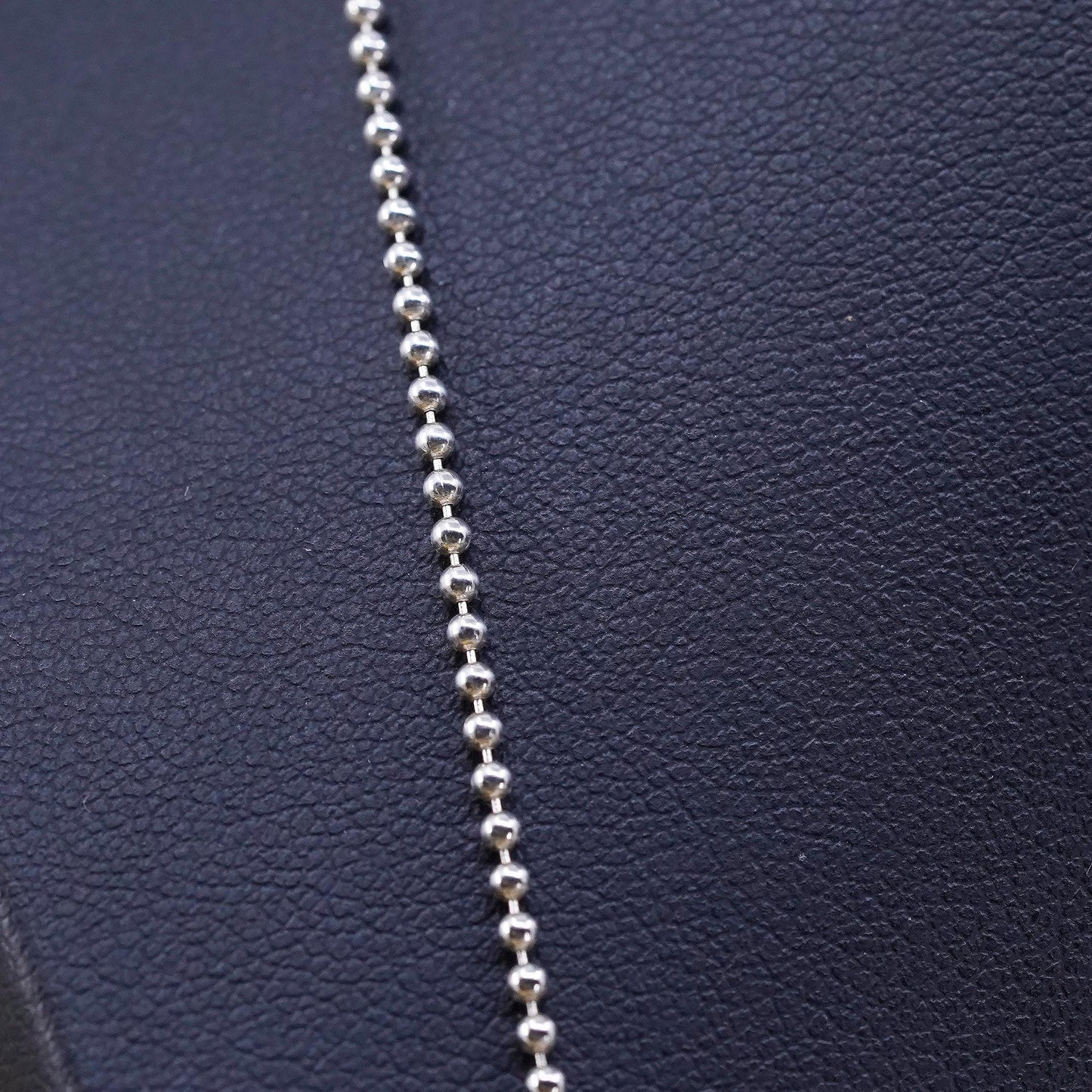 24”, 1mm, vintage Sterling silver beads necklace, 925 chain