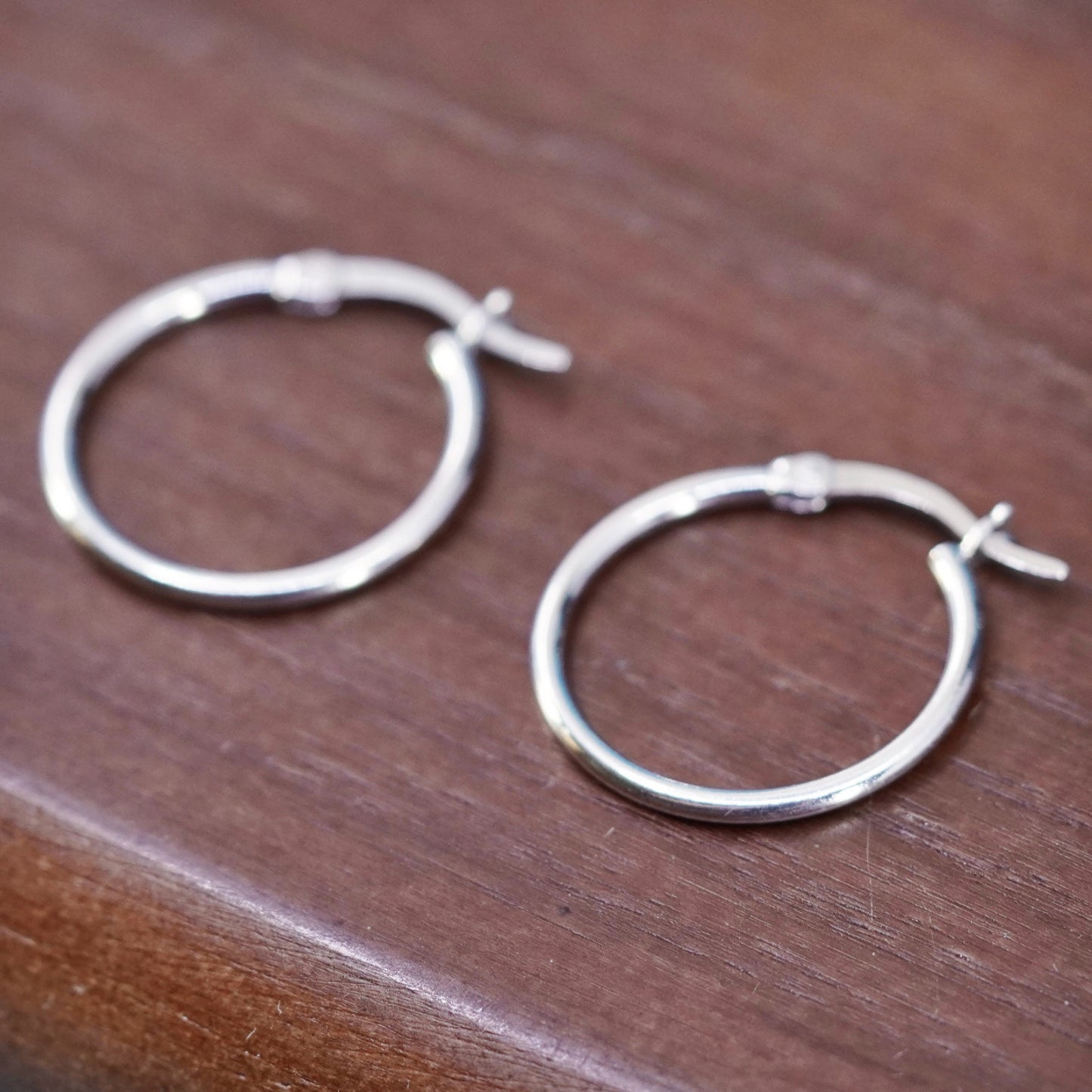 0.75”, Vintage Sterling silver handmade earrings, maxico 925 hoops