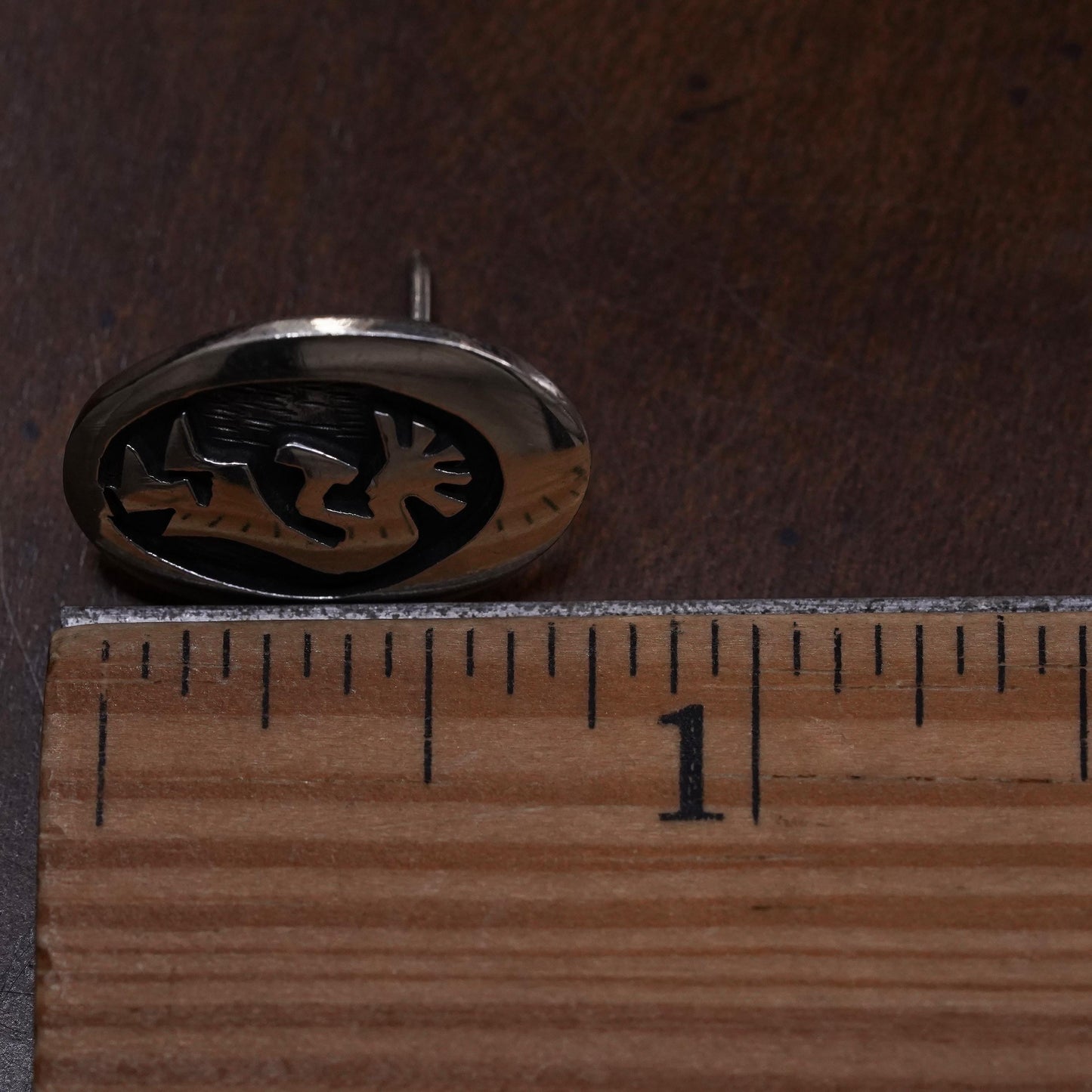 Vintage Native American single earring. Sterling 925 silver kokopelli stud